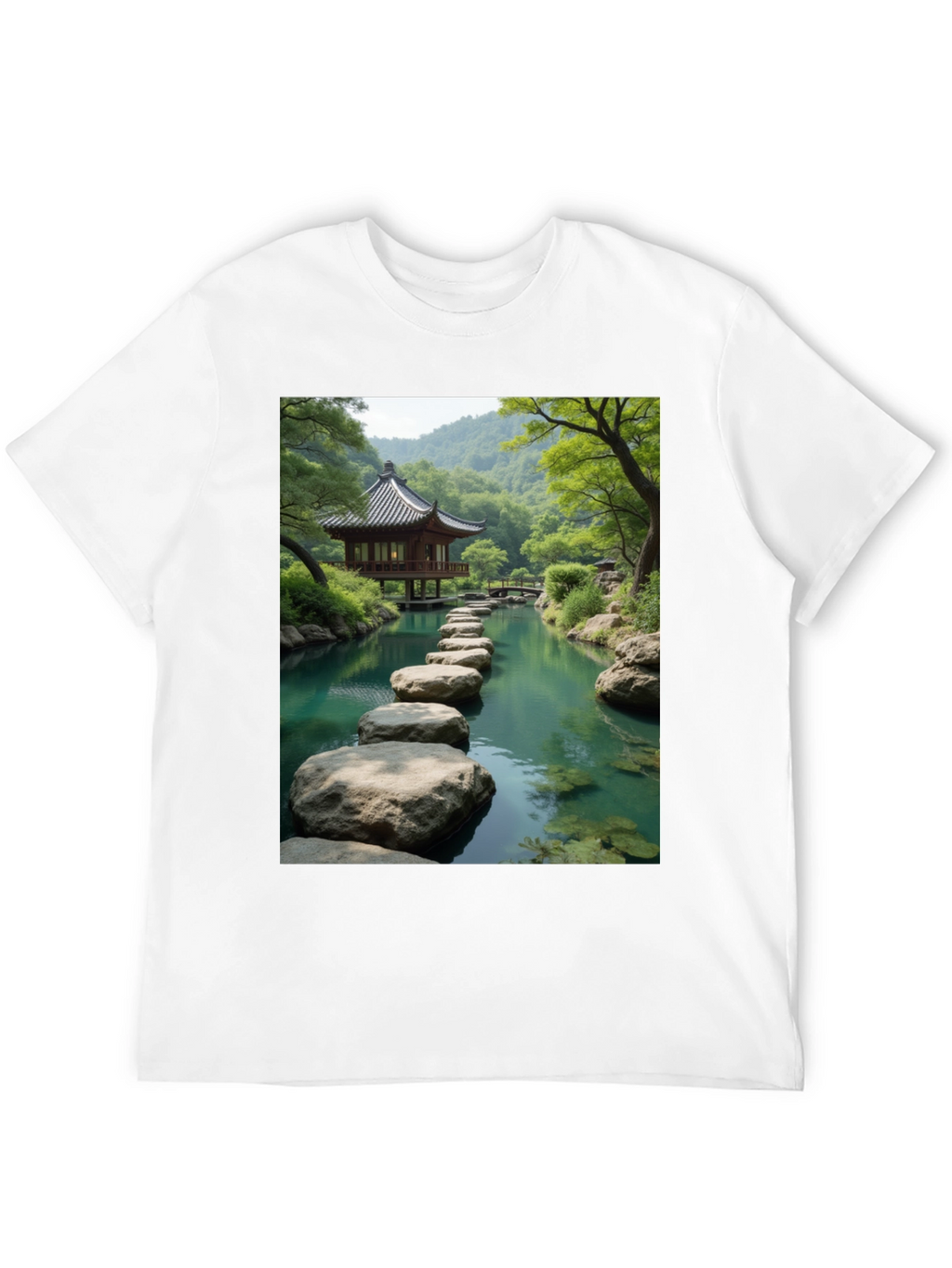 Zen Garden Graphic Tee - Nature Inspired Black T-Shirt