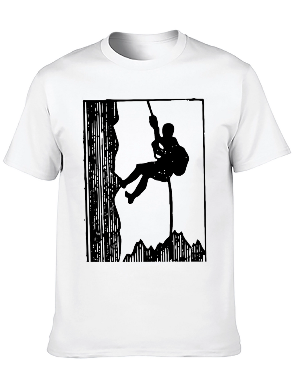 Mountain Climber Silhouette Graphic Tee - Black