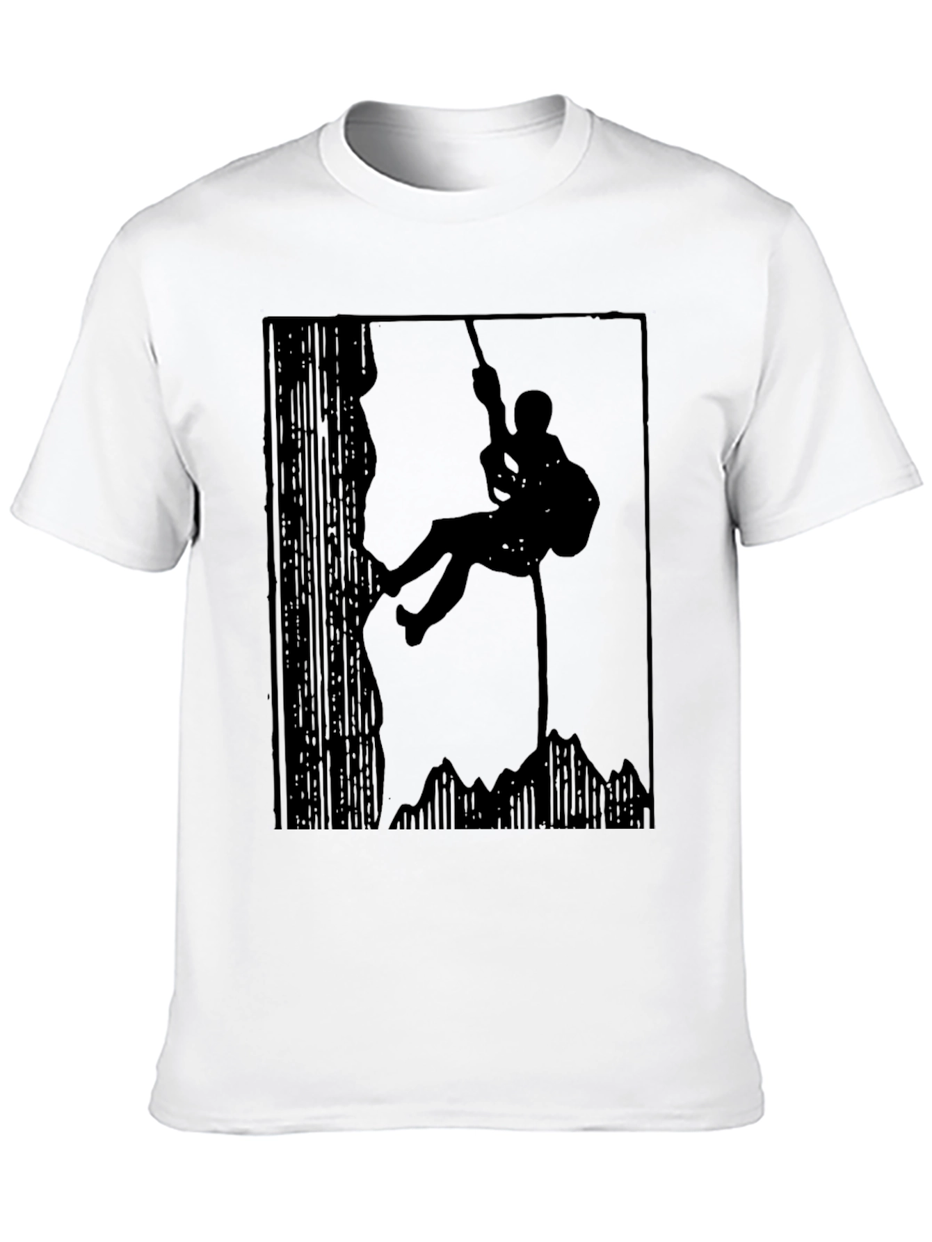 Mountain Climber Silhouette Graphic Tee - Black