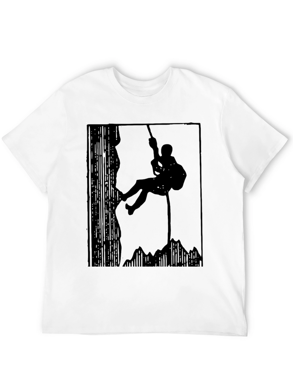 Mountain Climber Silhouette Graphic Tee - Black