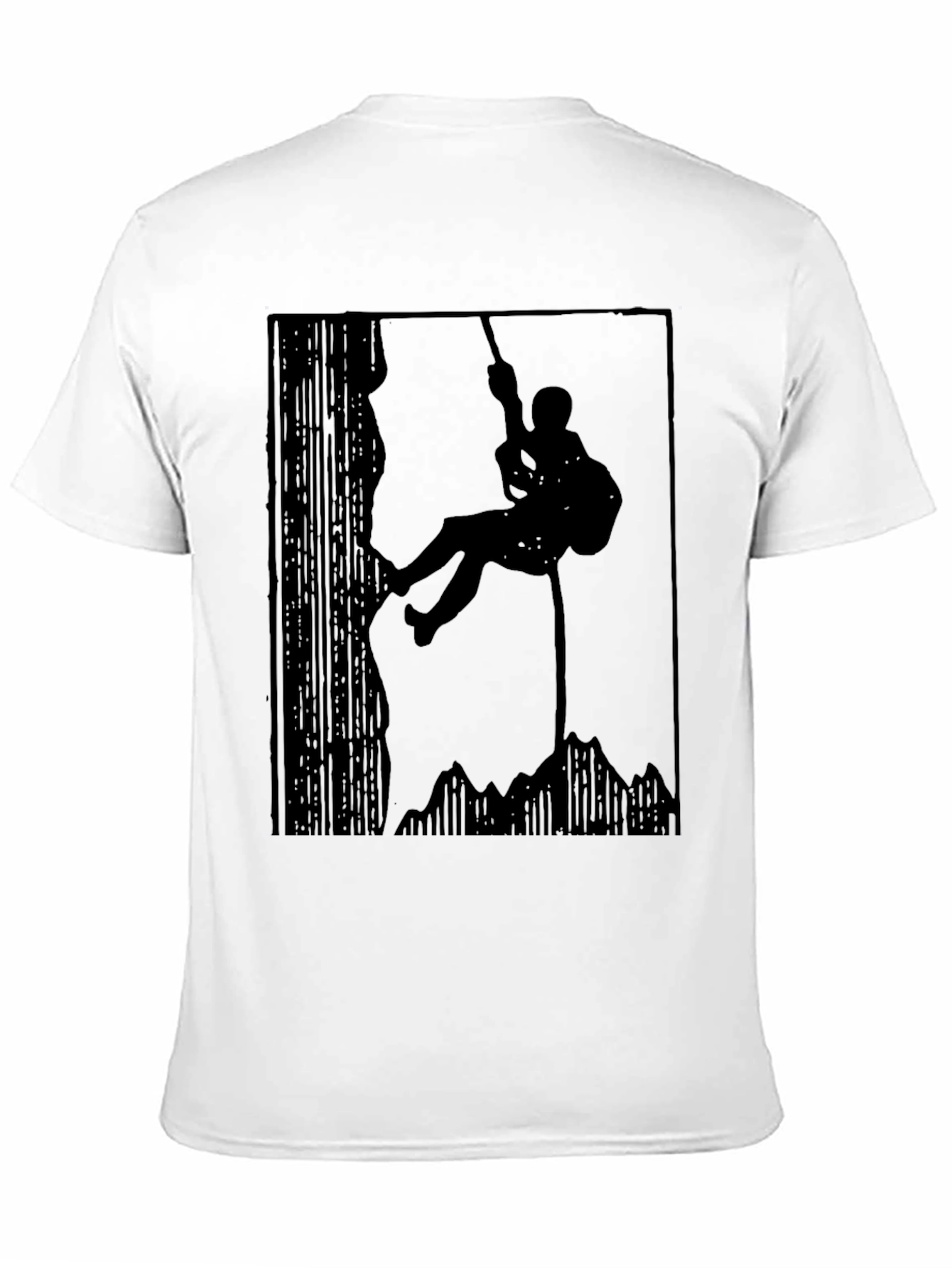 Mountain Climber Silhouette Graphic Tee - Black