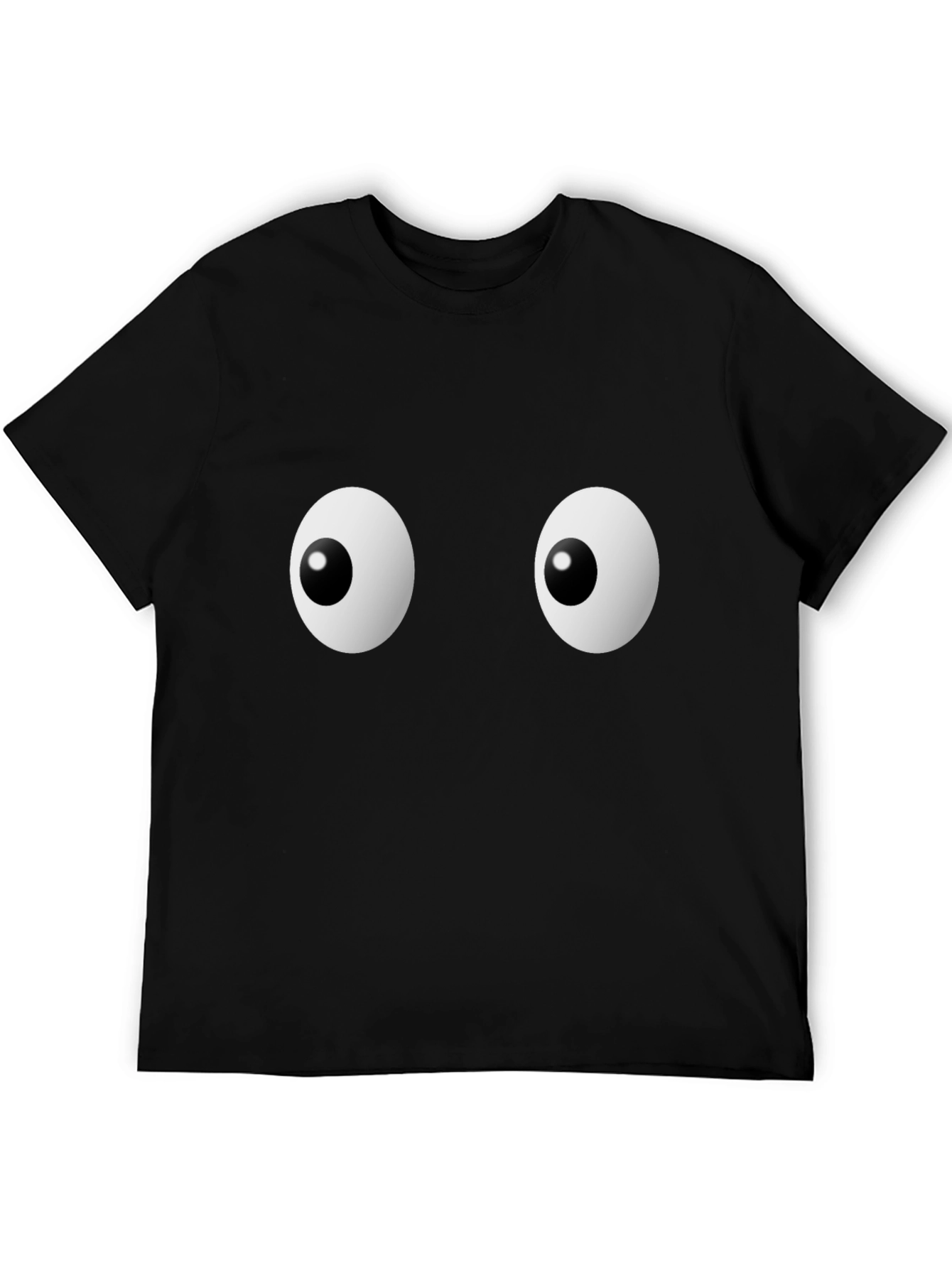 Funny Googly Eyes Graphic Black T-Shirt