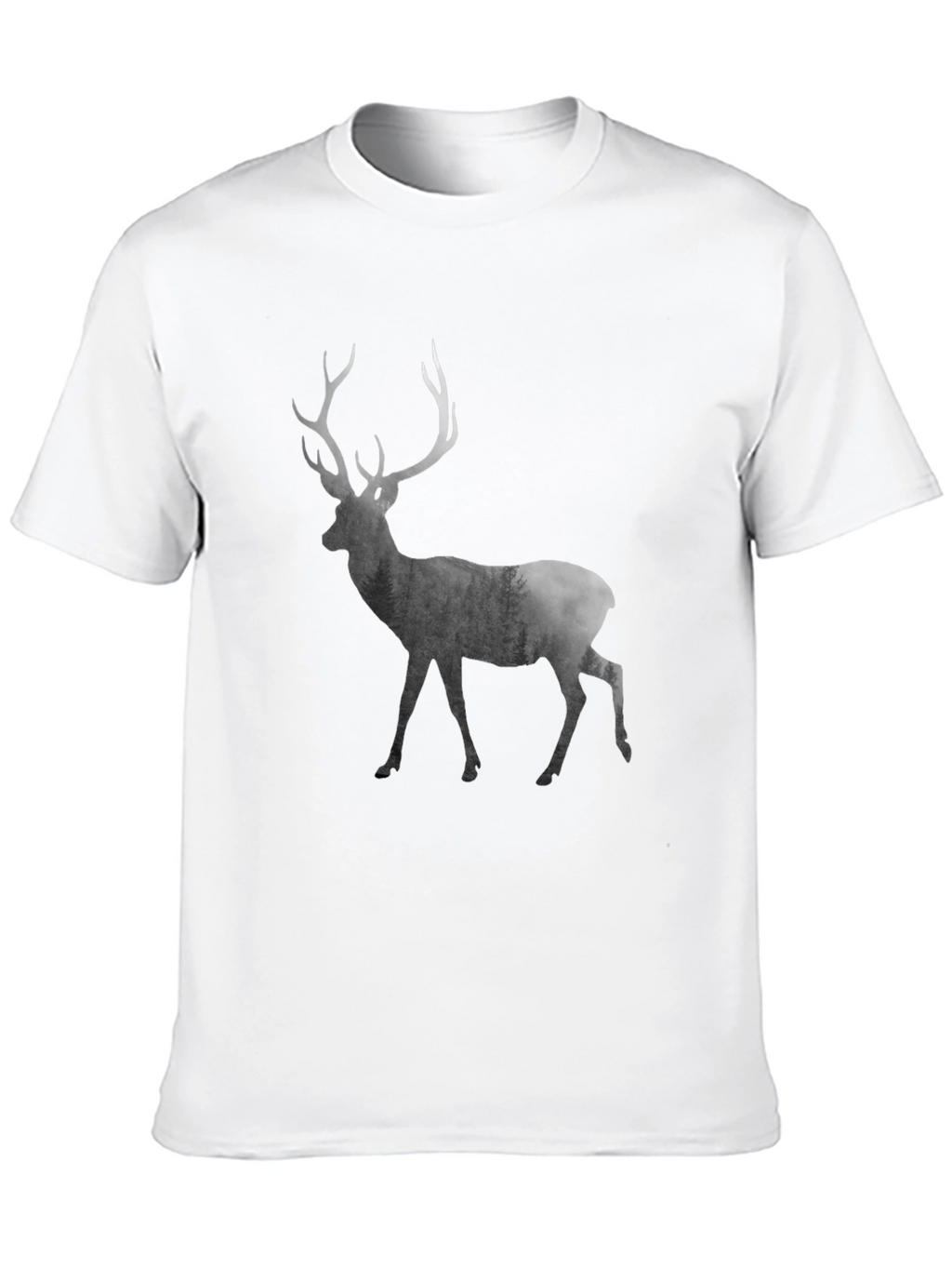 Mens Black Deer Graphic T-Shirt