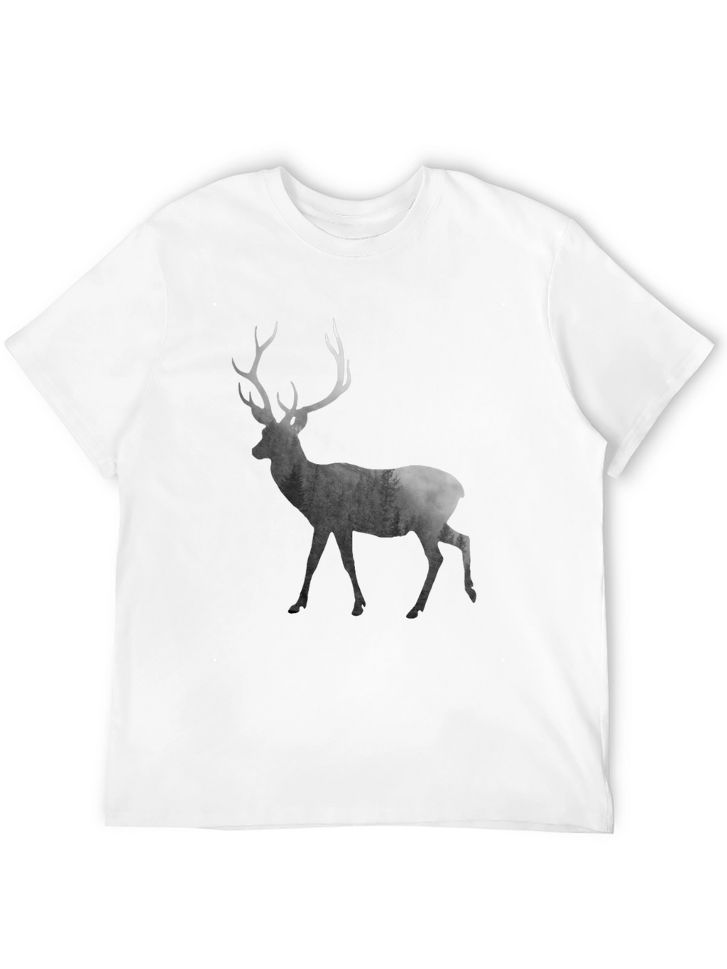 Mens Black Deer Graphic T-Shirt