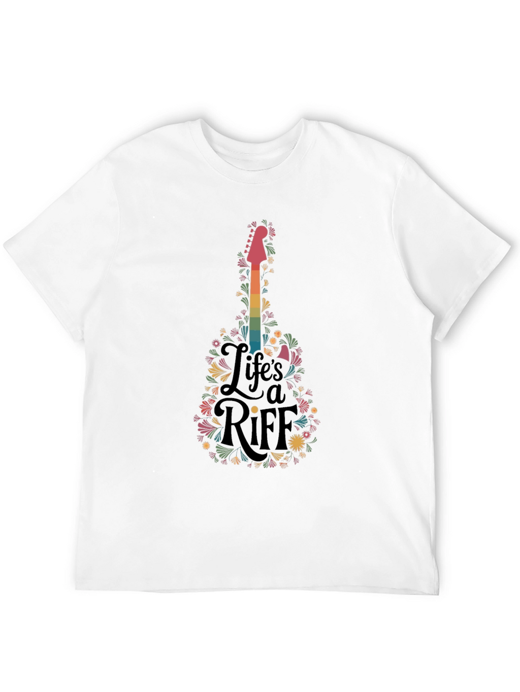 Lifes a Riff Guitar Floral Graphic T-Shirt