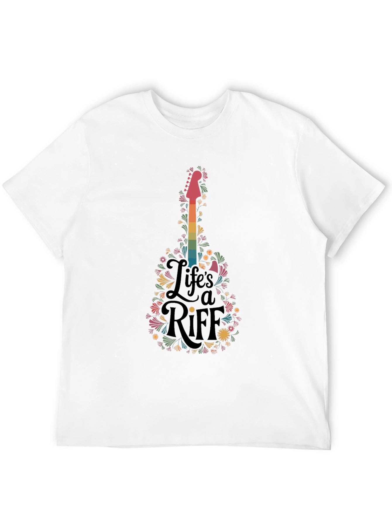 Lifes a Riff Guitar Floral Graphic T-Shirt