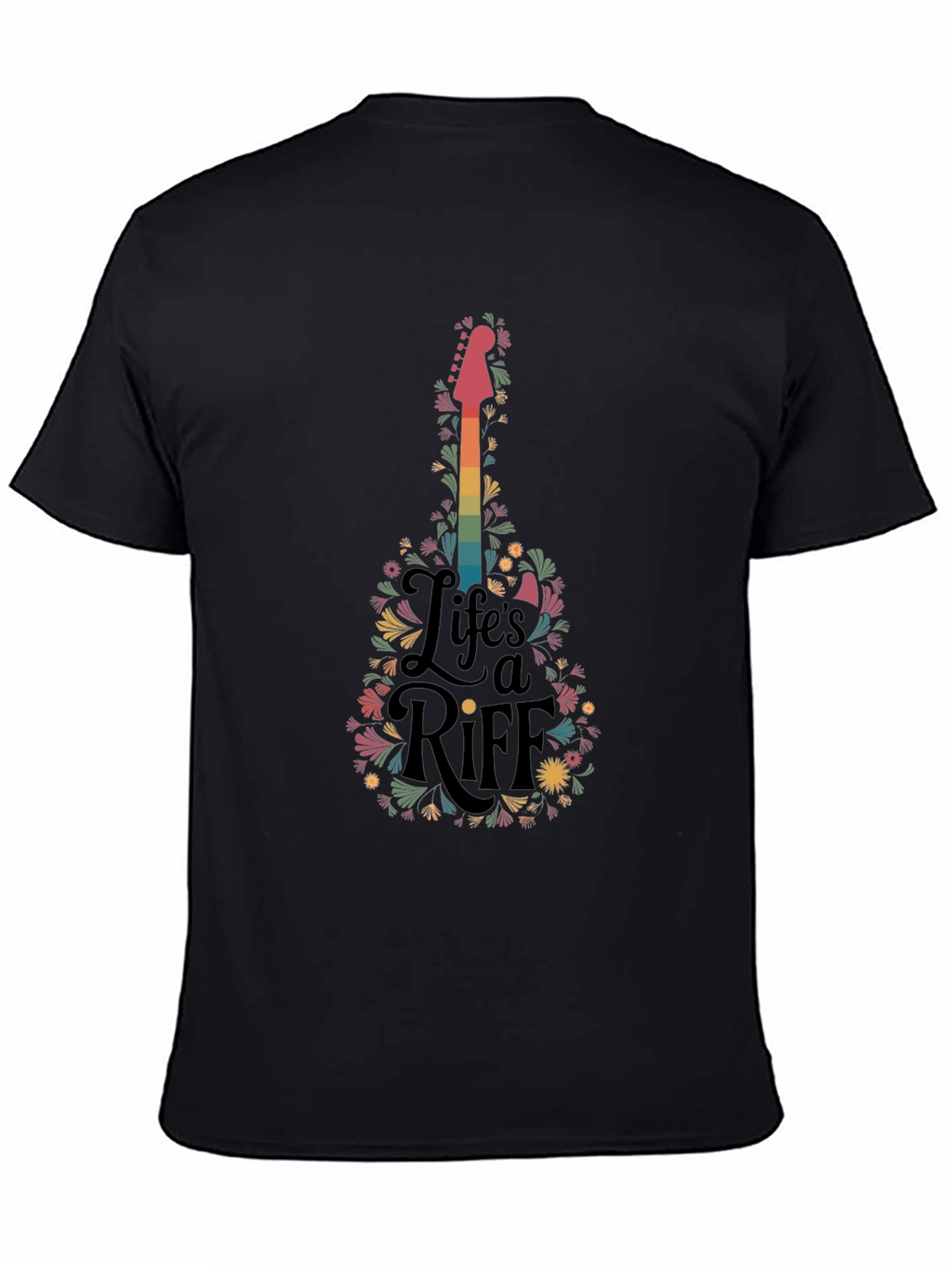 Lifes a Riff Guitar Floral Graphic T-Shirt