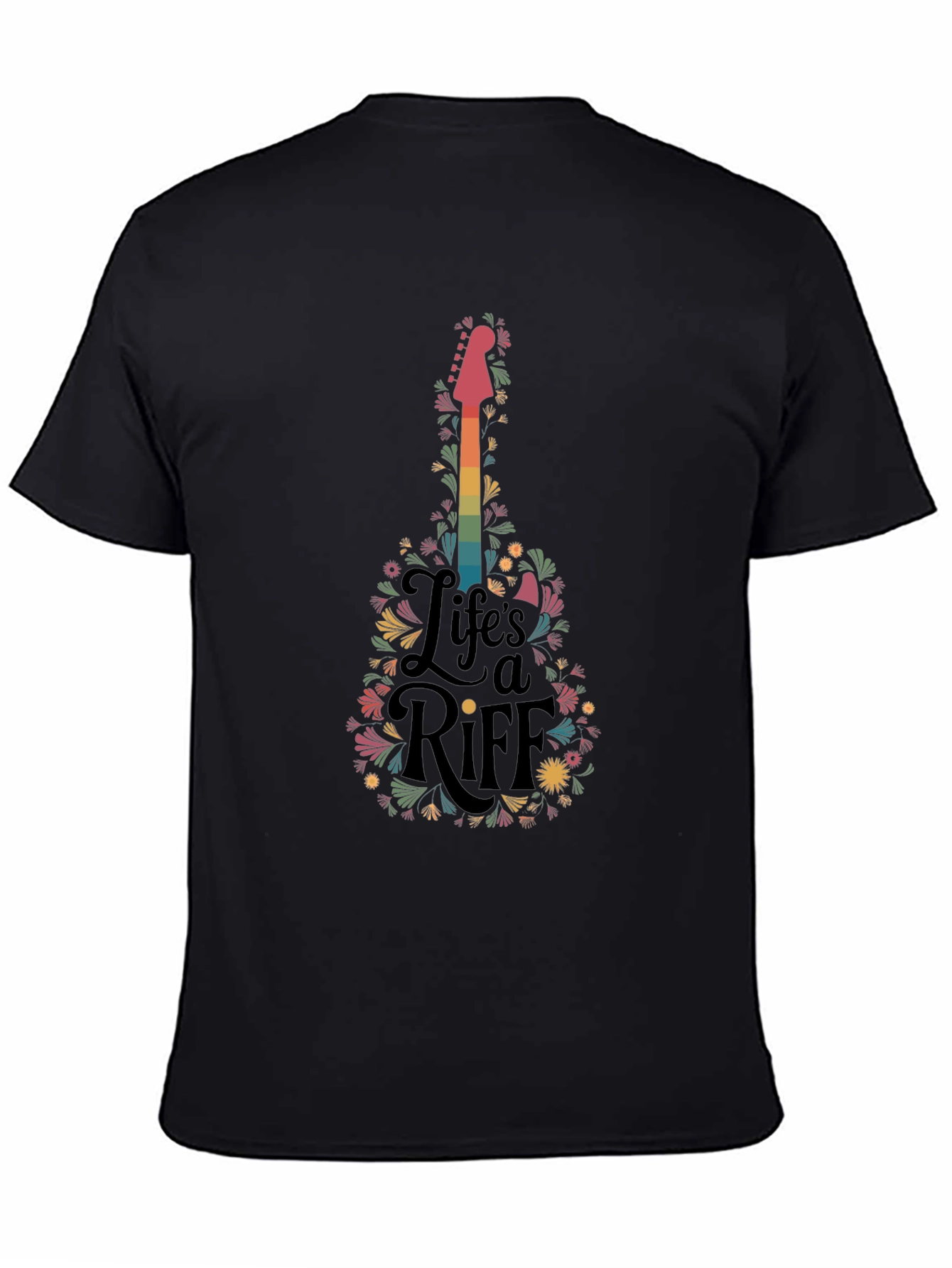 Lifes a Riff Guitar Floral Graphic T-Shirt
