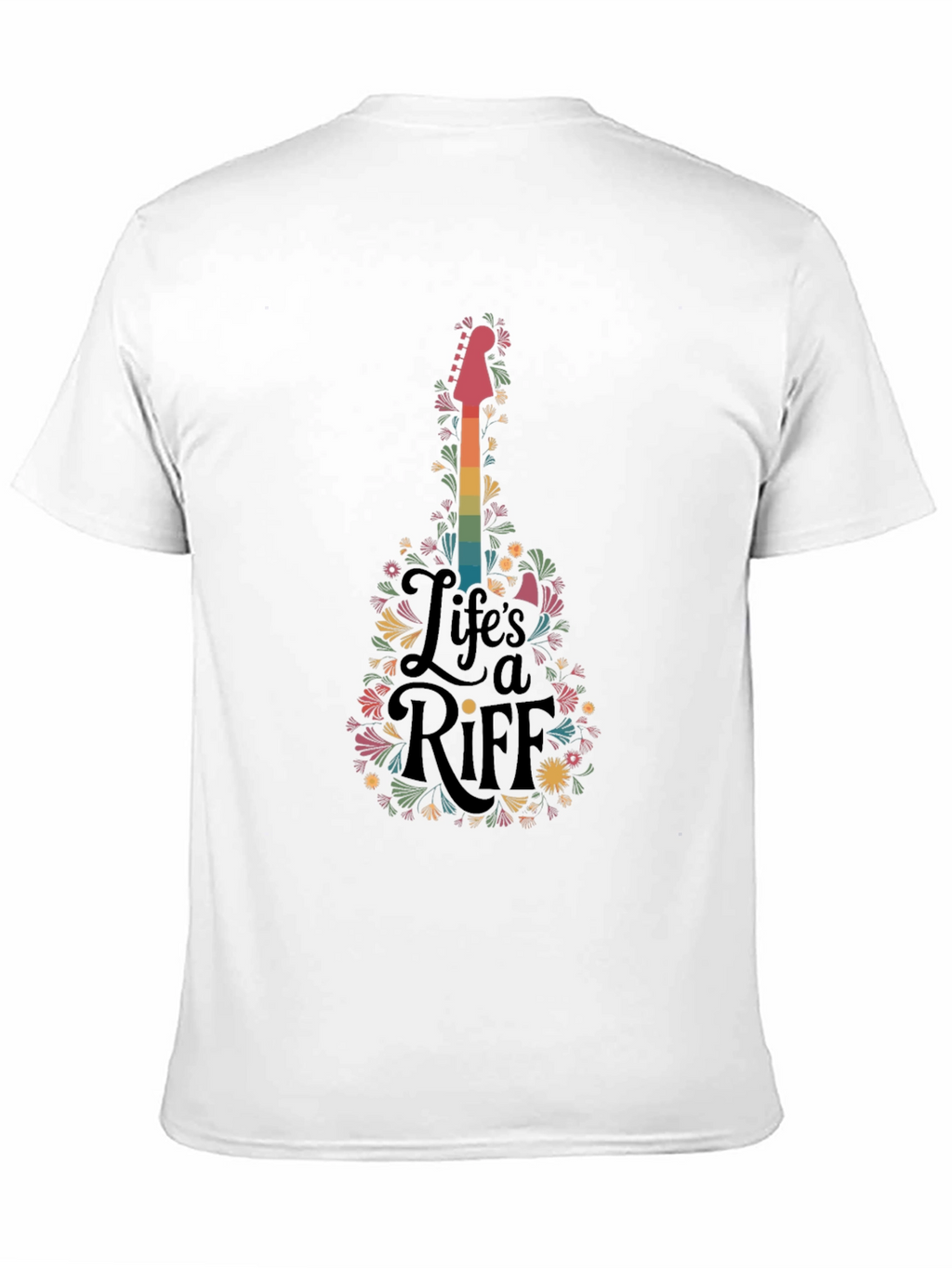 Lifes a Riff Guitar Floral Graphic T-Shirt