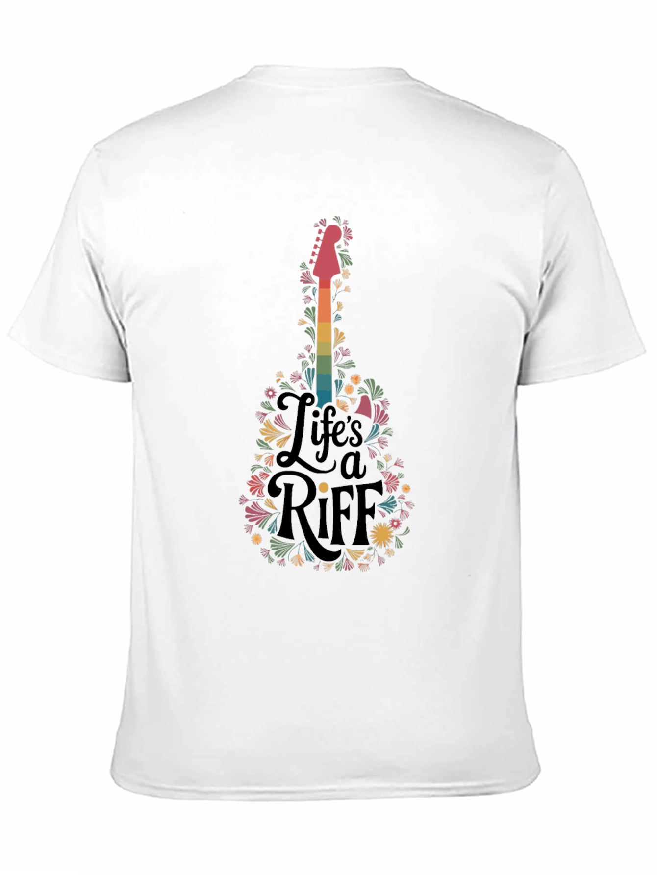 Lifes a Riff Guitar Floral Graphic T-Shirt