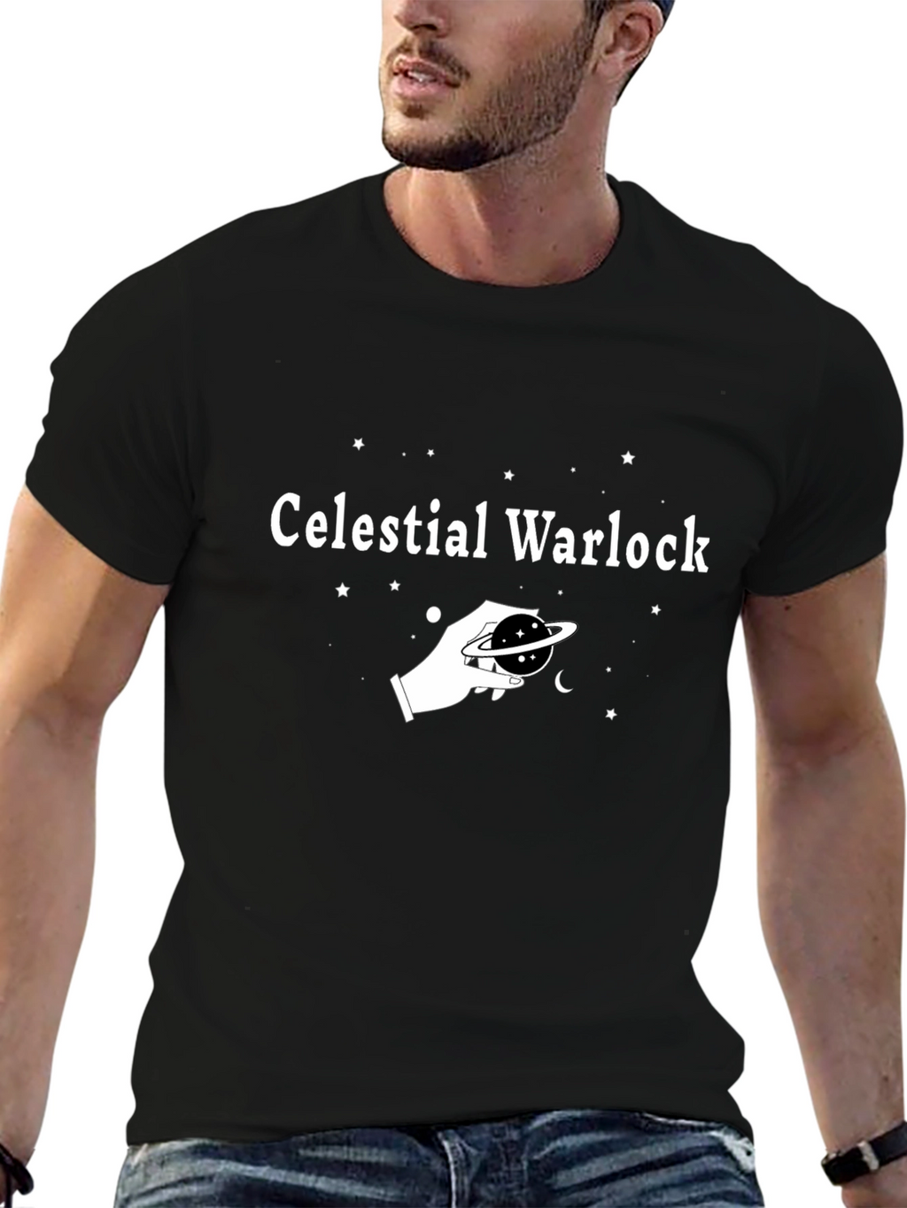 Celestial Warlock Graphic T-Shirt - Magical & Stylish!