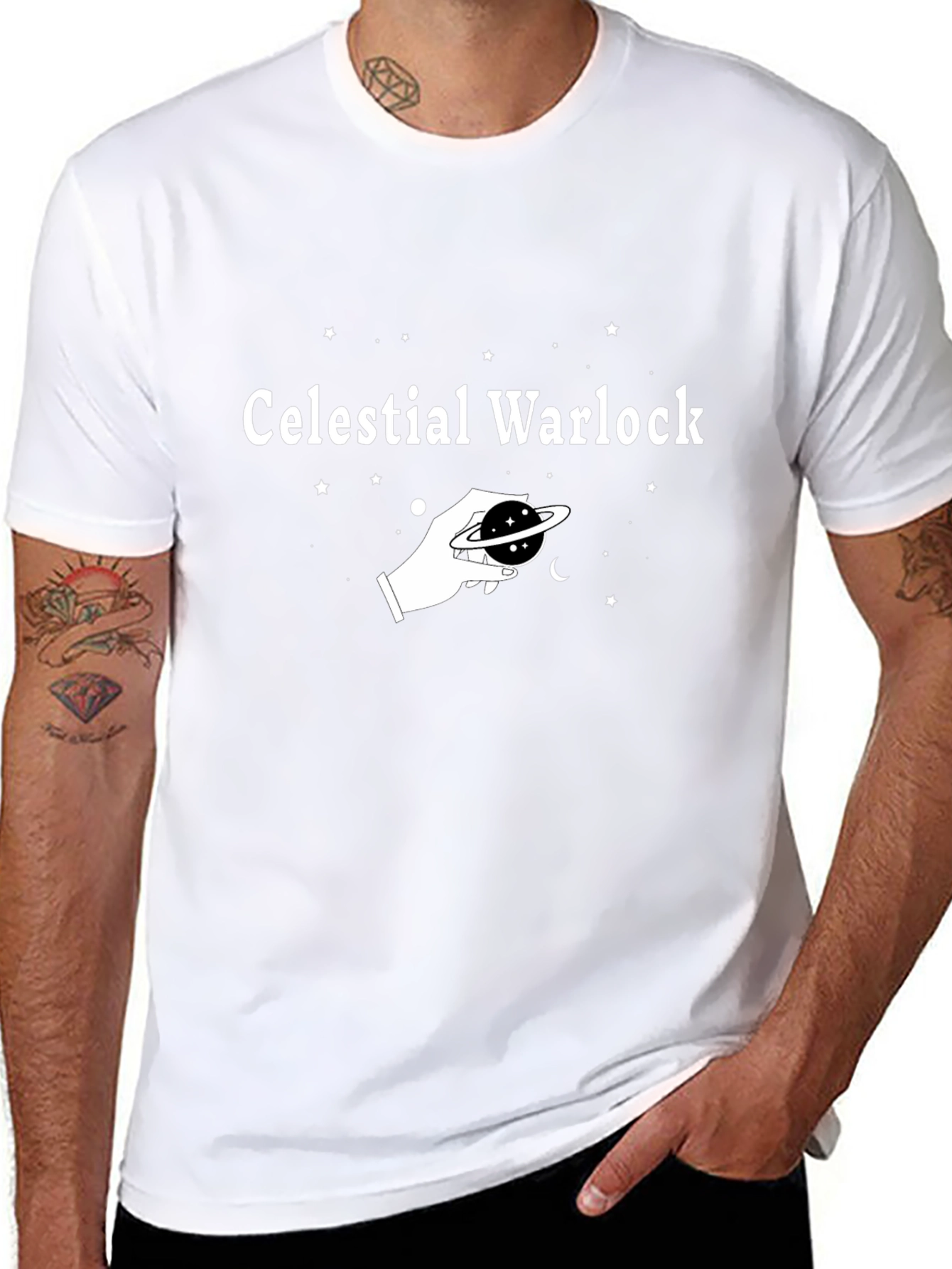 Celestial Warlock Graphic T-Shirt - Magical & Stylish!