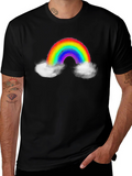 Rainbow Cloud Graphic Tee - Mens Black T-Shirt