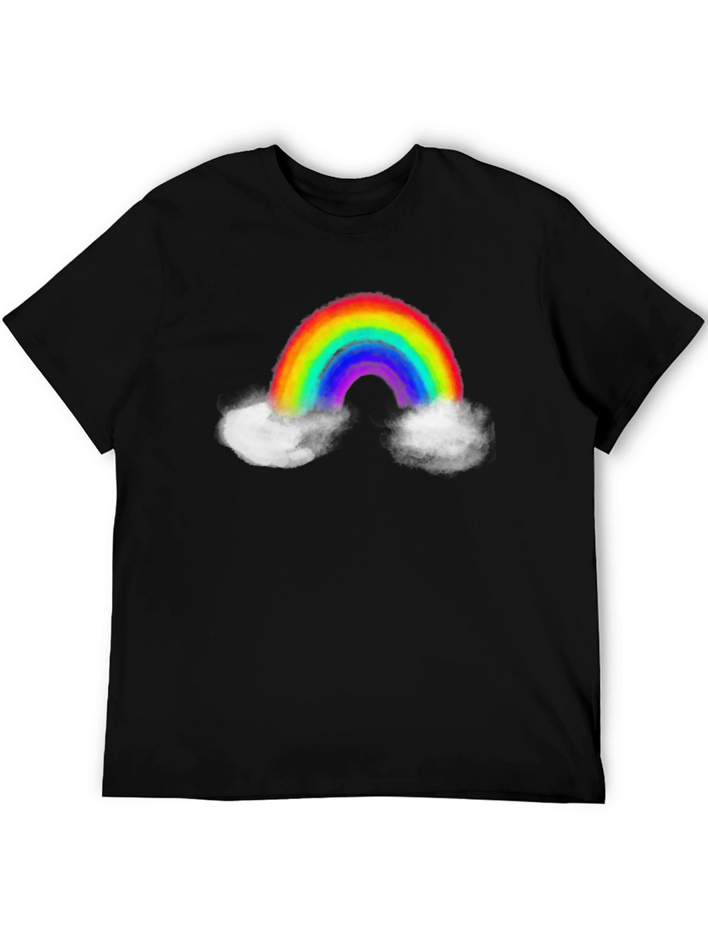 Rainbow Cloud Graphic Tee - Mens Black T-Shirt