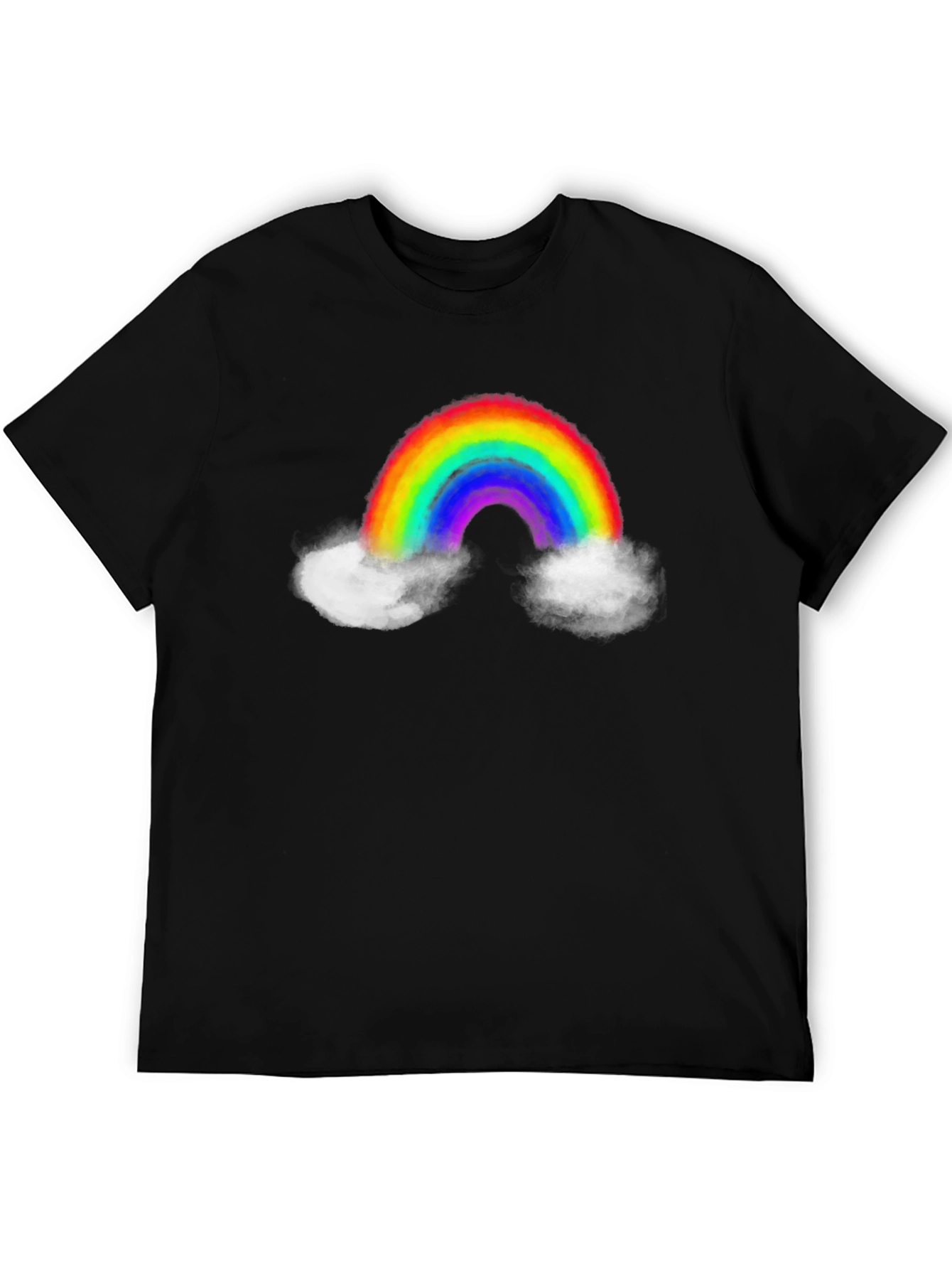 Rainbow Cloud Graphic Tee - Mens Black T-Shirt