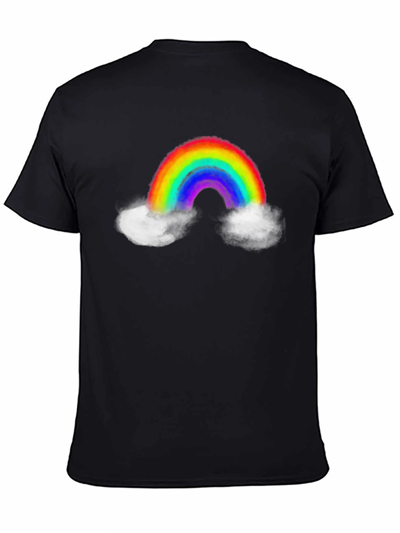 Rainbow Cloud Graphic Tee - Mens Black T-Shirt