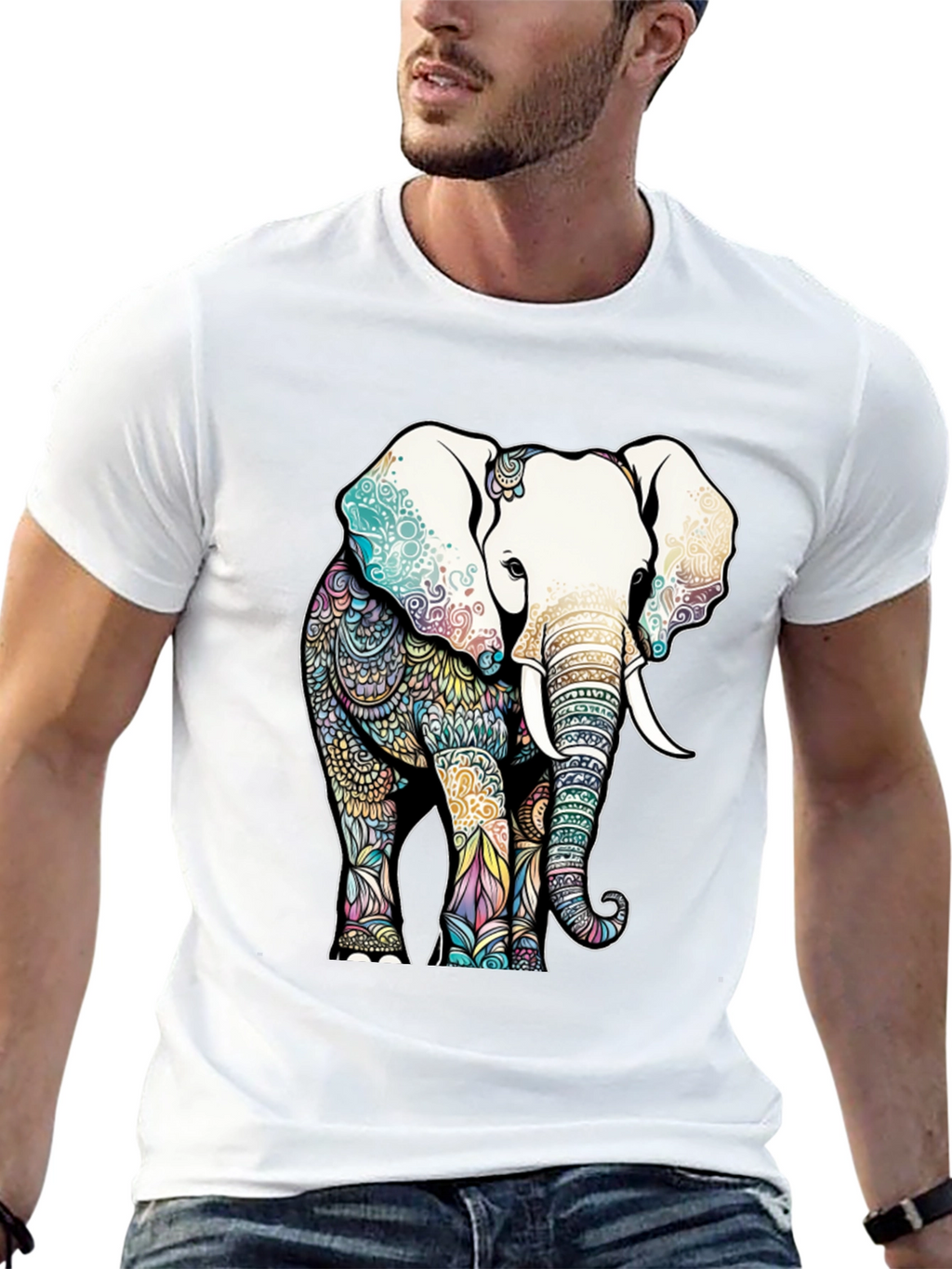 Elephant Mandala Graphic T-Shirt