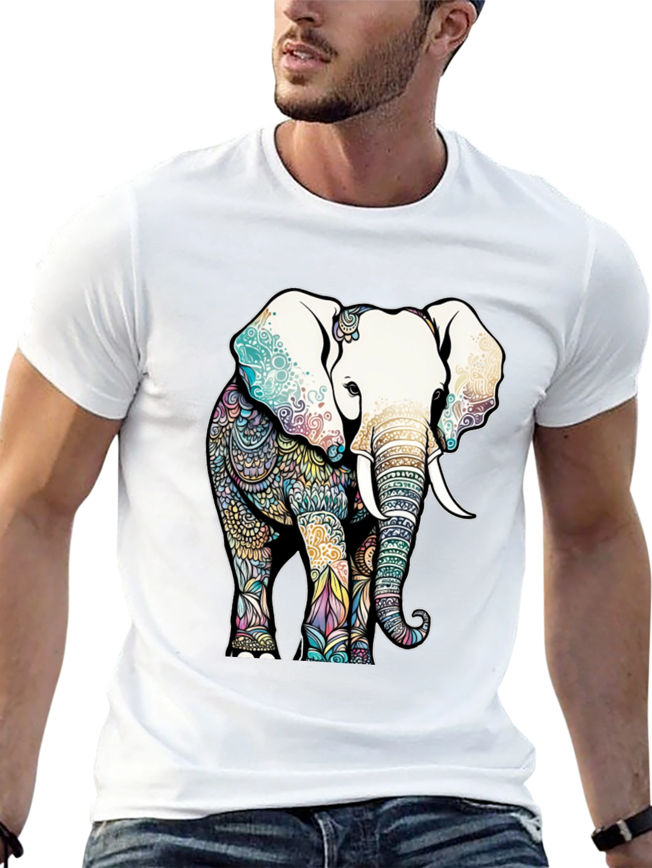 Elephant Mandala Graphic T-Shirt