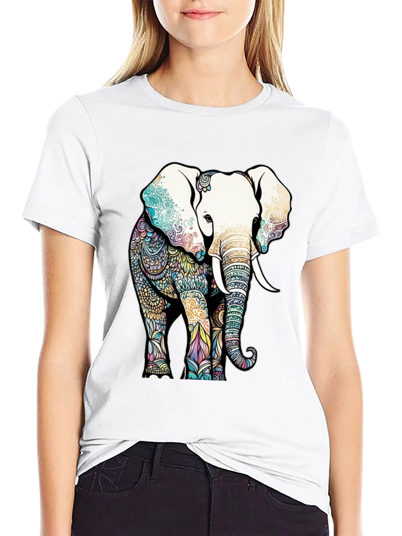 Elephant Mandala Graphic T-Shirt