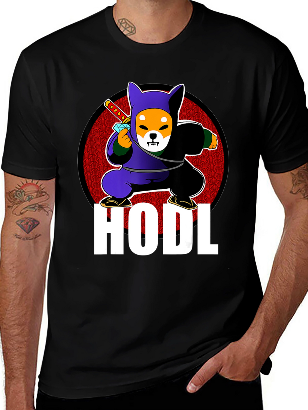 HODL Shiba Inu Ninja T-Shirt - Crypto Meme Tee