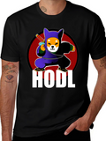 HODL Shiba Inu Ninja T-Shirt - Crypto Meme Tee