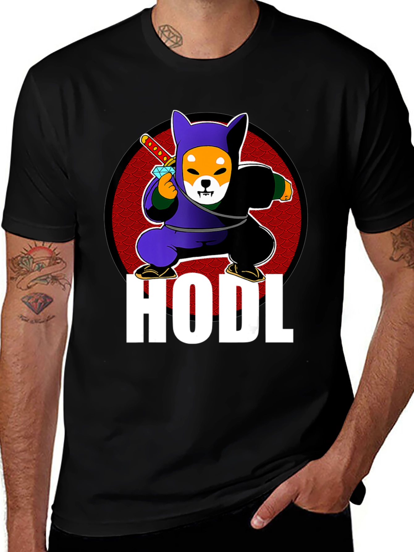HODL Shiba Inu Ninja T-Shirt - Crypto Meme Tee