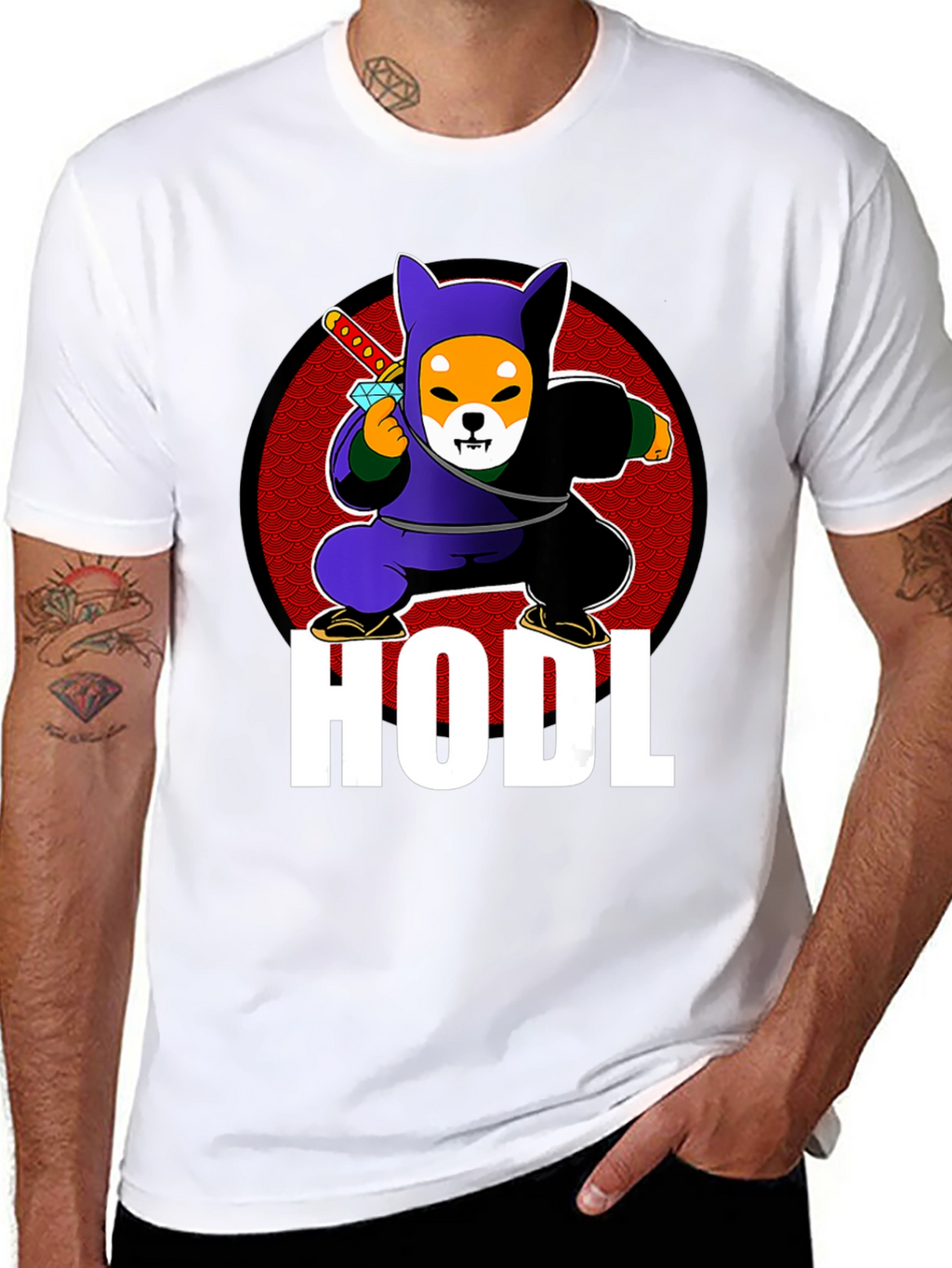 HODL Shiba Inu Ninja T-Shirt - Crypto Meme Tee