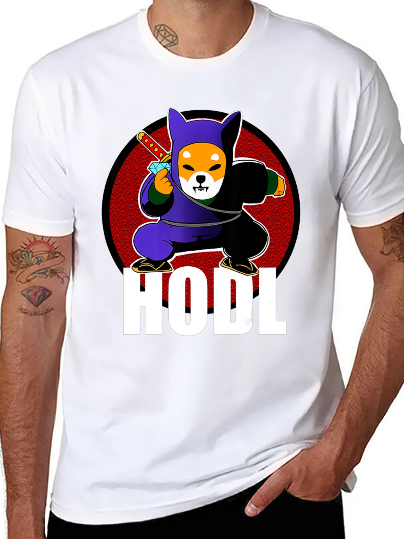 HODL Shiba Inu Ninja T-Shirt - Crypto Meme Tee