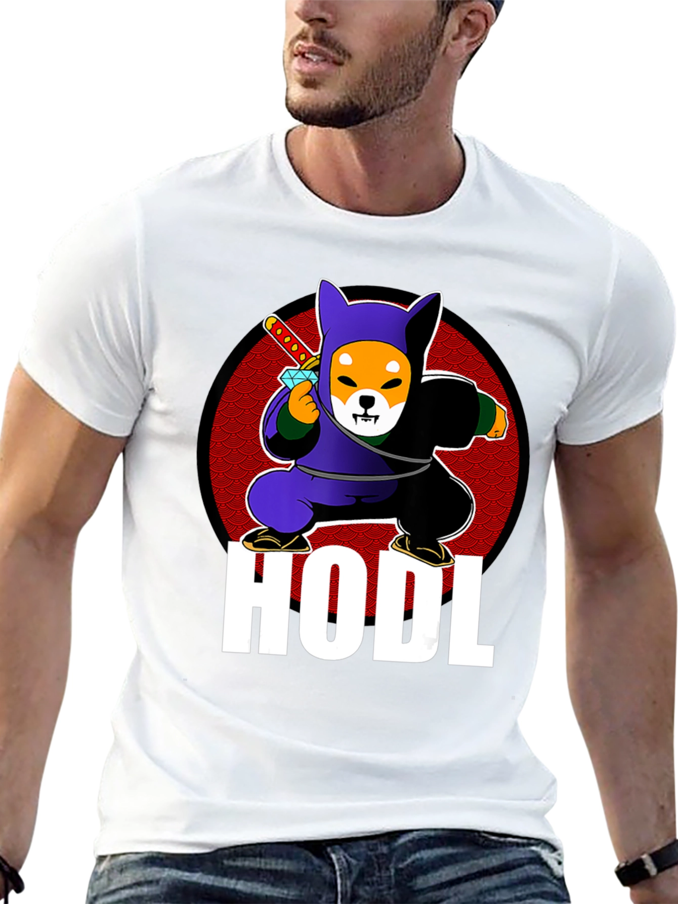 HODL Shiba Inu Ninja T-Shirt - Crypto Meme Tee