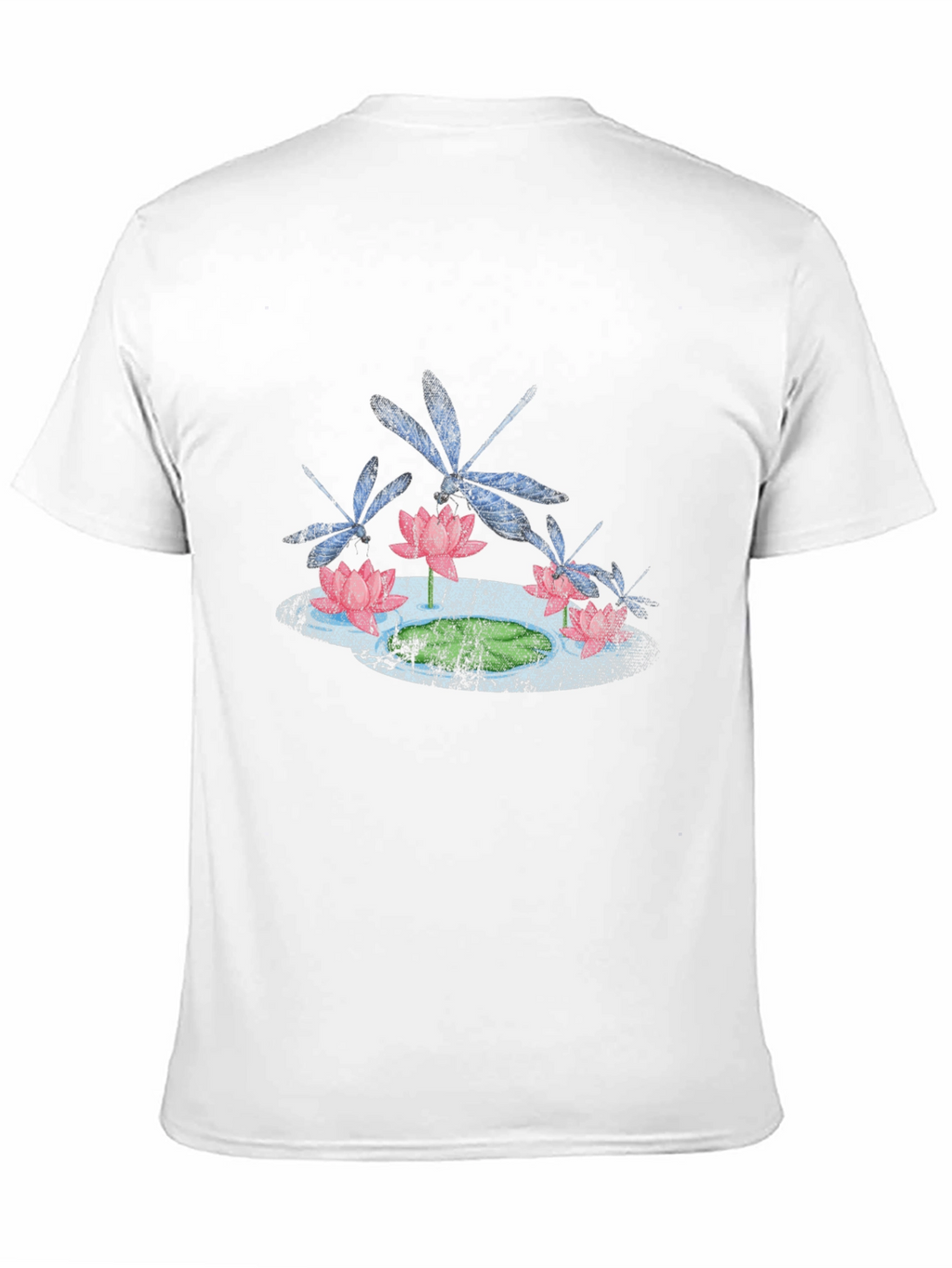 Lotus & Dragonfly Graphic T-Shirt - Stylish Black Tee
