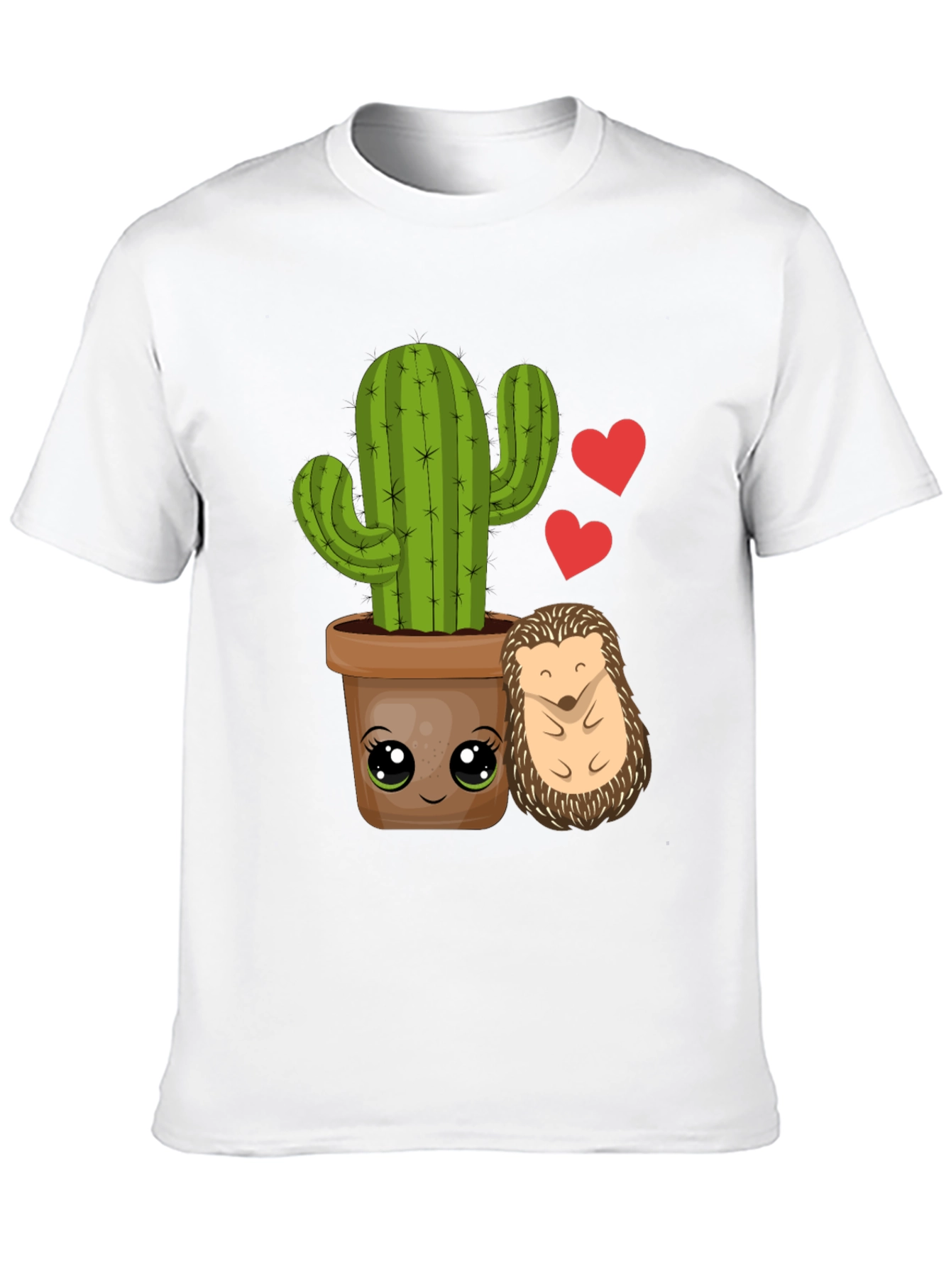Cute Cactus & Hedgehog T-Shirt