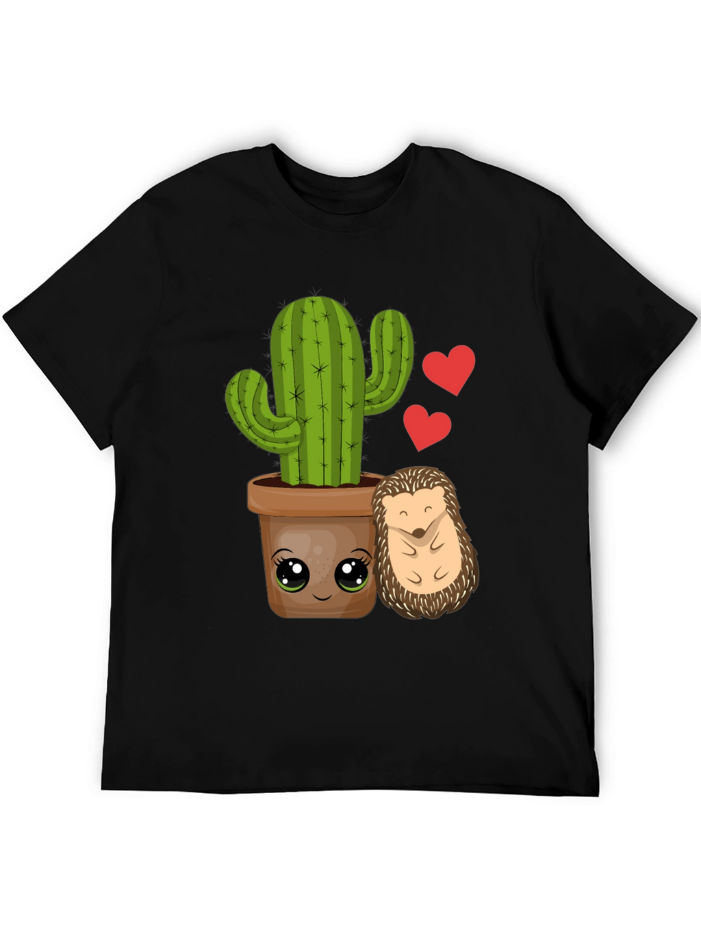 Cute Cactus & Hedgehog T-Shirt