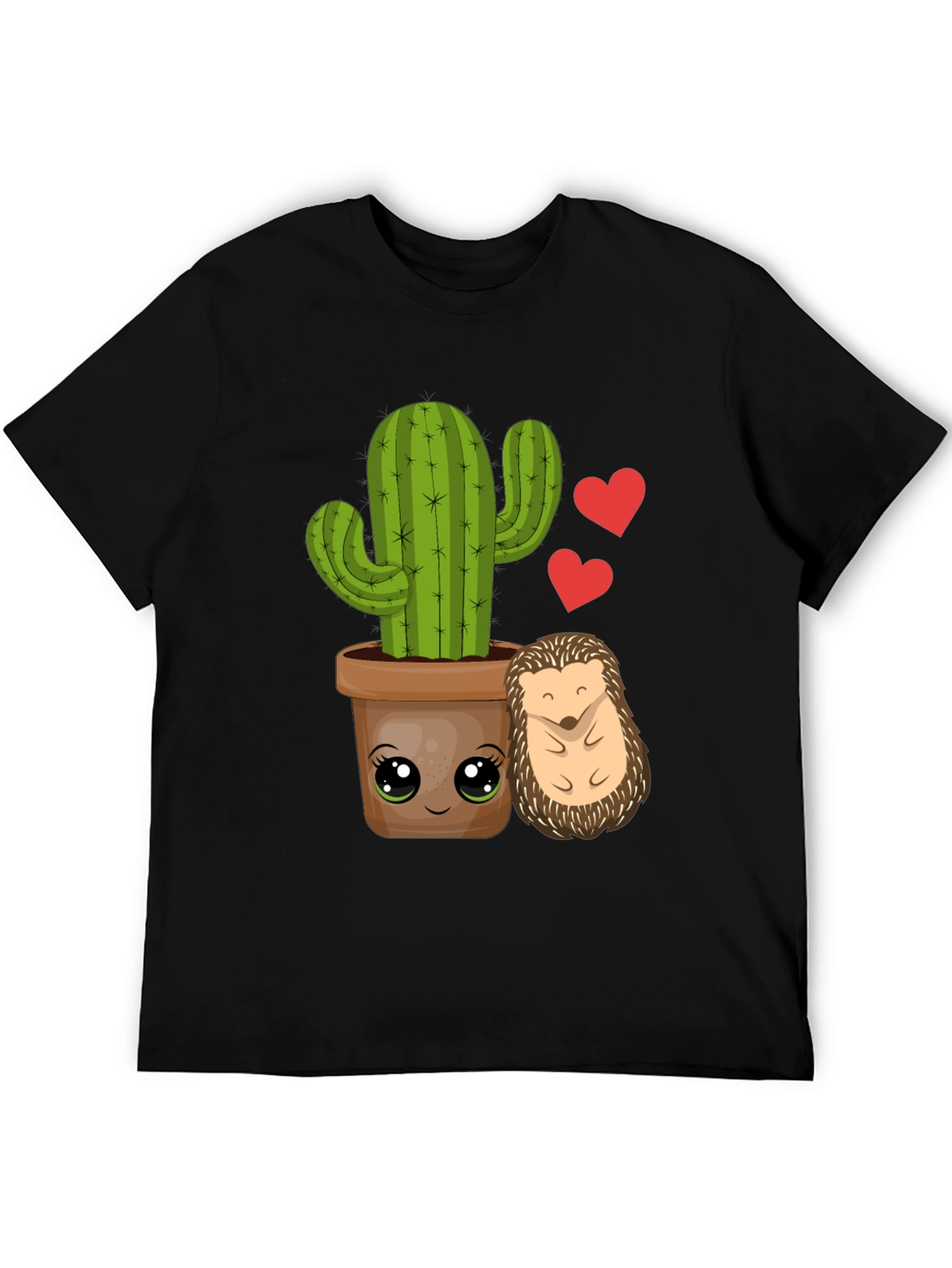 Cute Cactus & Hedgehog T-Shirt