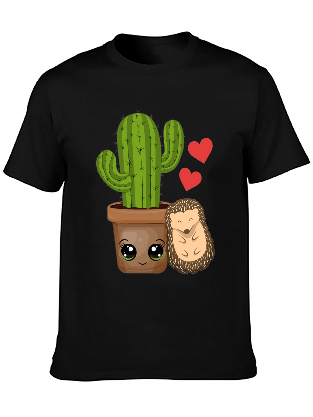Cute Cactus & Hedgehog T-Shirt