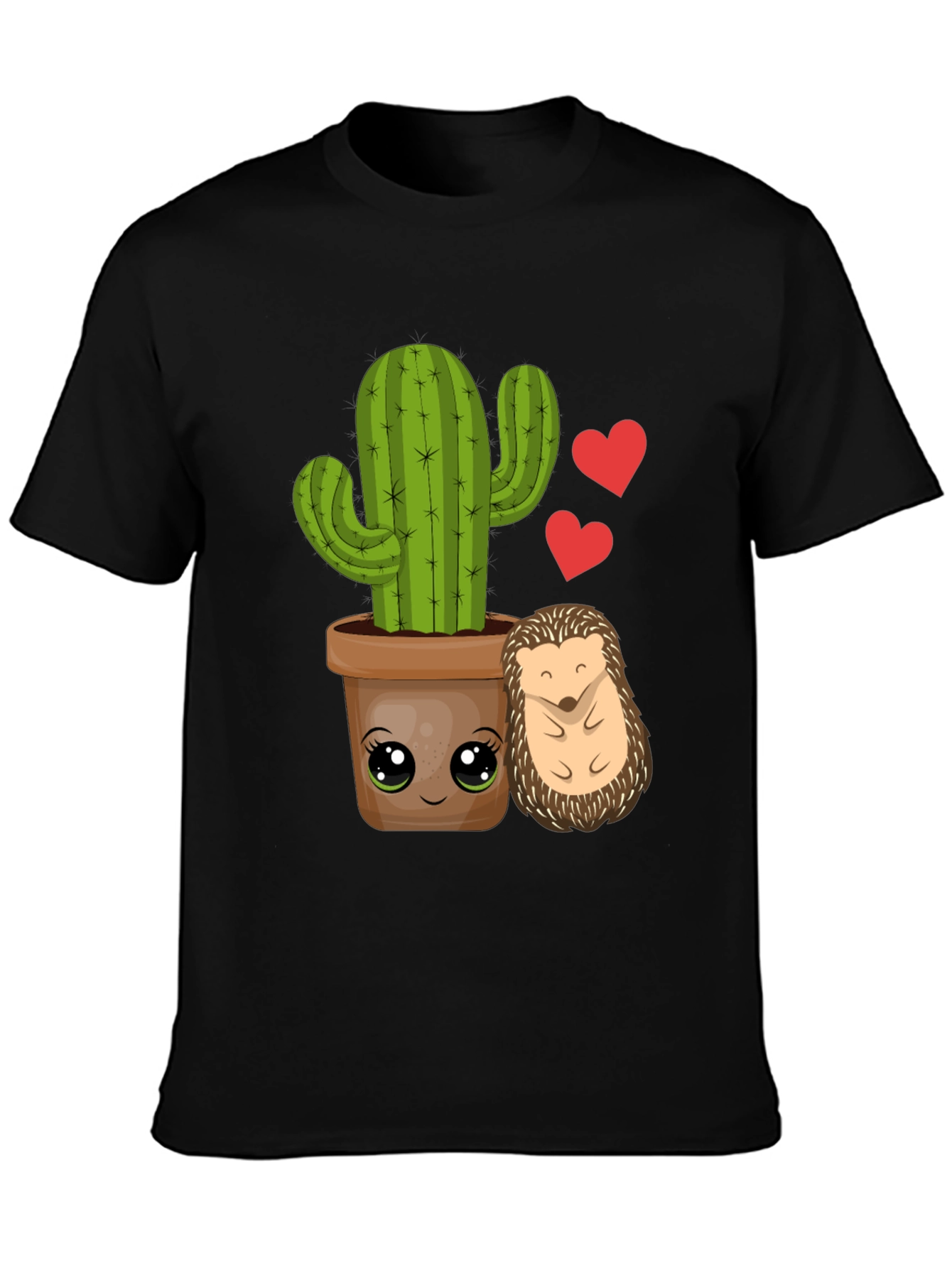 Cute Cactus & Hedgehog T-Shirt