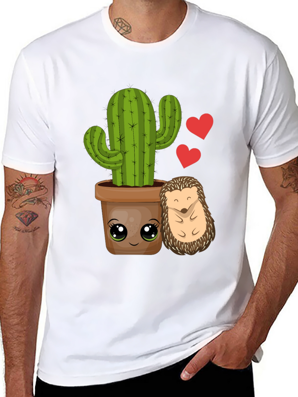 Cute Cactus & Hedgehog T-Shirt
