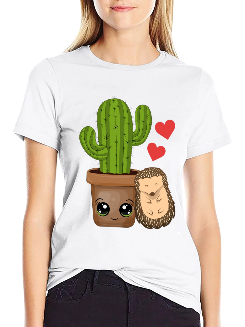 Cute Cactus & Hedgehog T-Shirt
