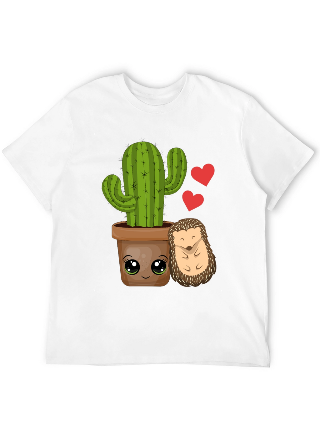 Cute Cactus & Hedgehog T-Shirt