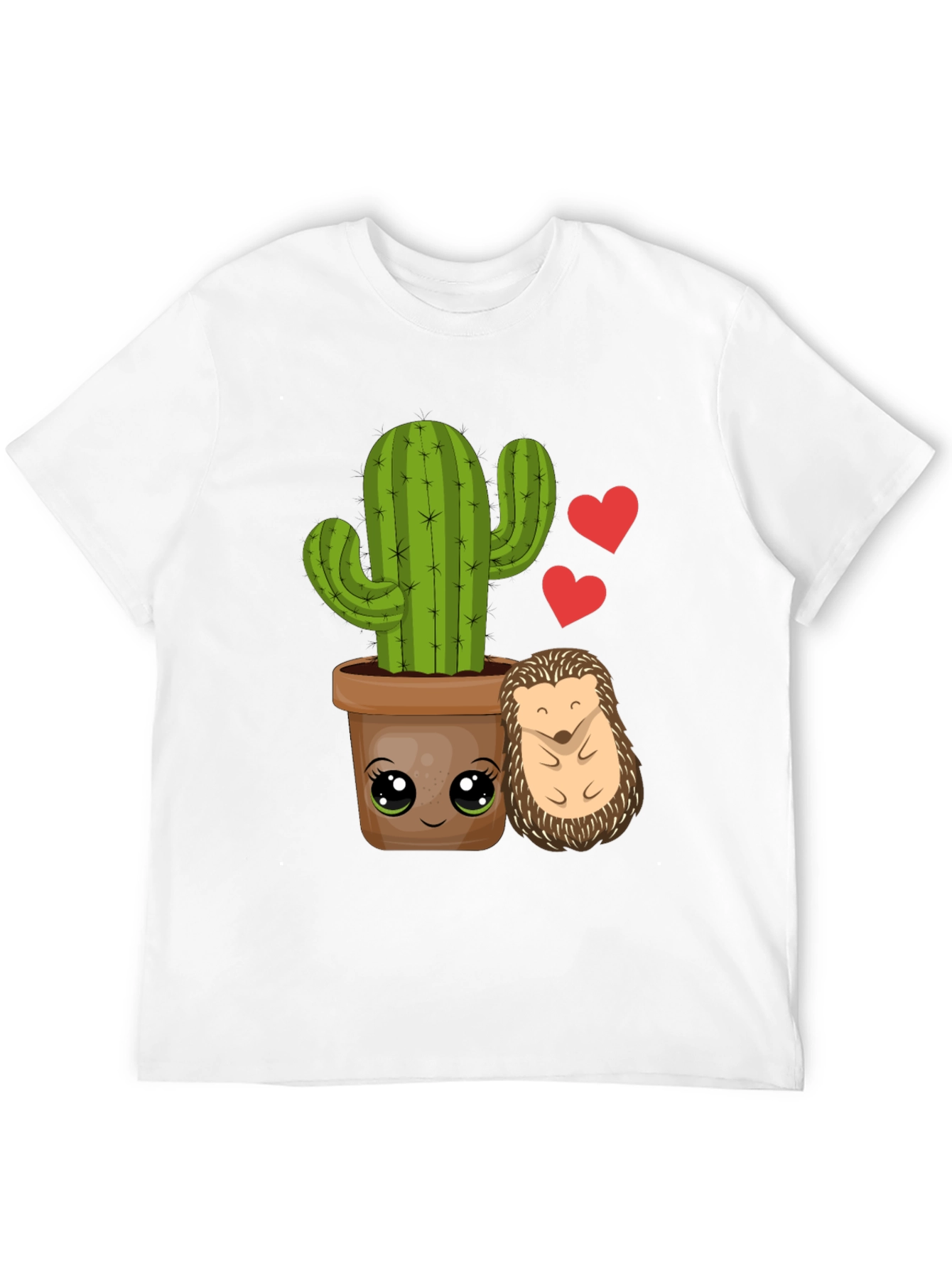 Cute Cactus & Hedgehog T-Shirt