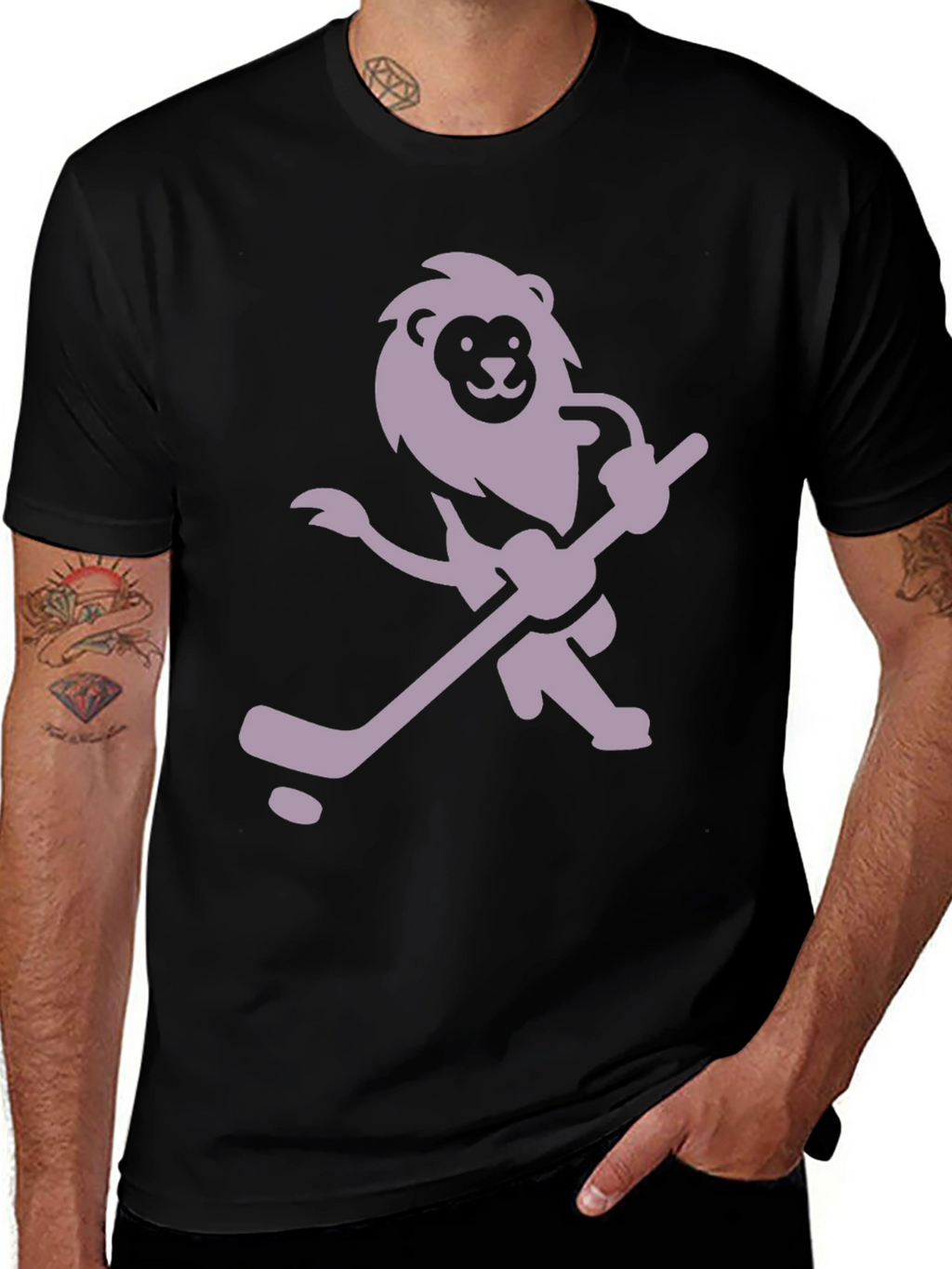 Lion Hockey T-Shirt - Unique Graphic Tee