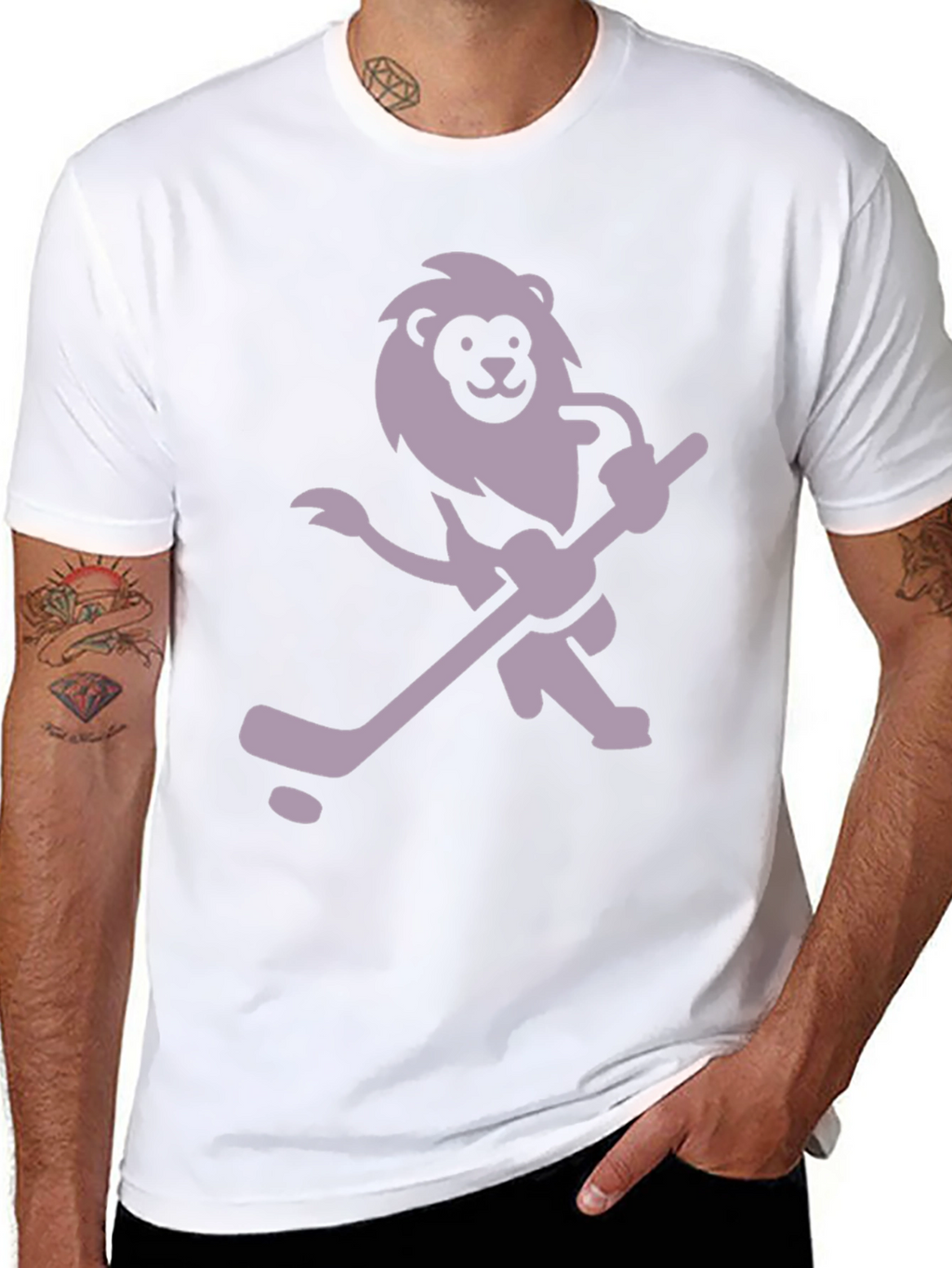Lion Hockey T-Shirt - Unique Graphic Tee