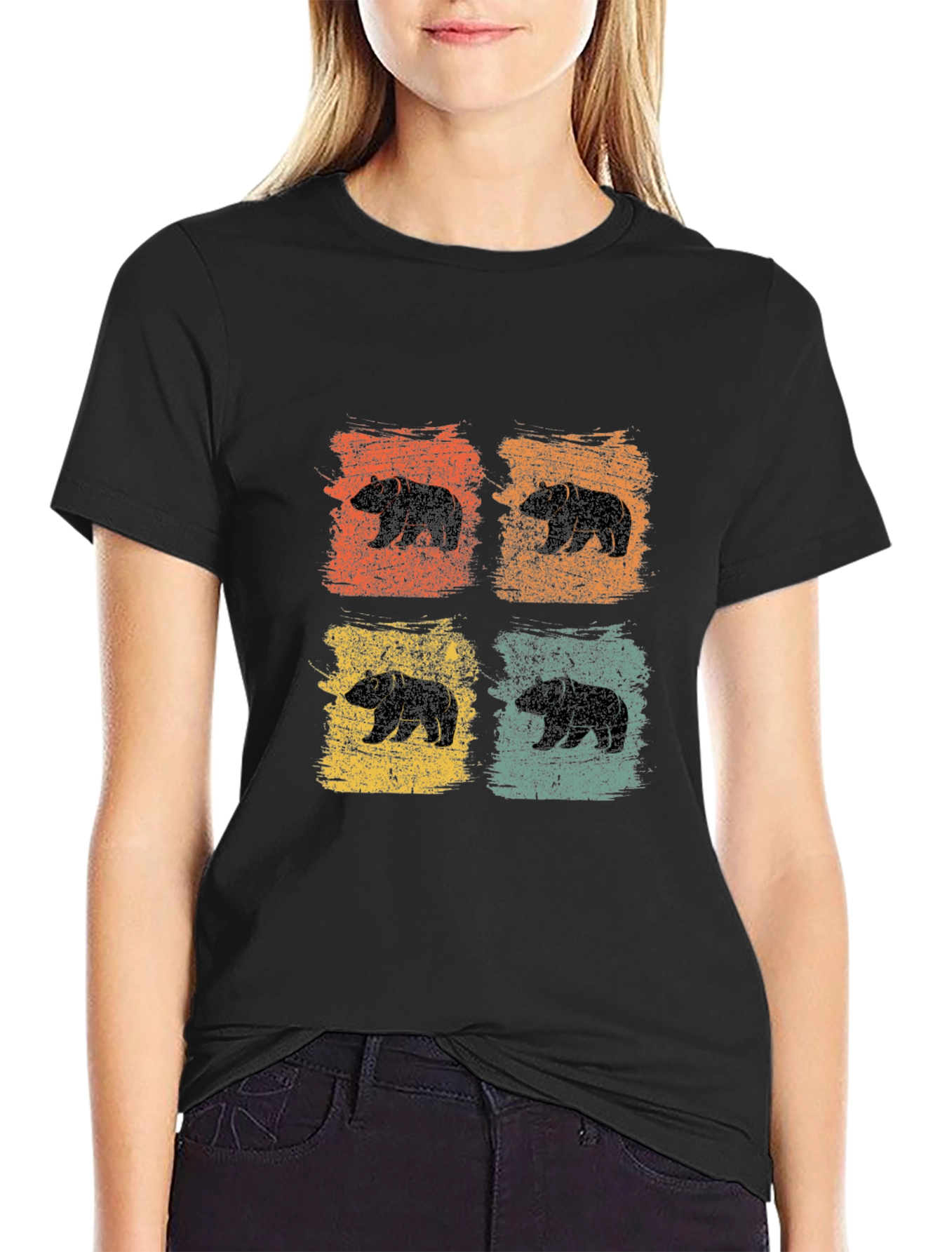 Retro Bear Graphic T-Shirt - Stylish Mens Tee