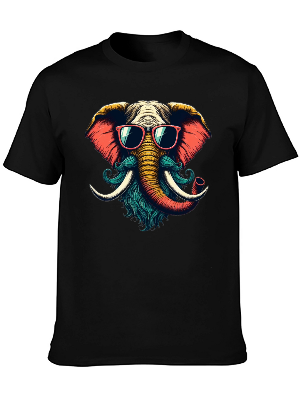 Cool Elephant Graphic Tee - Black