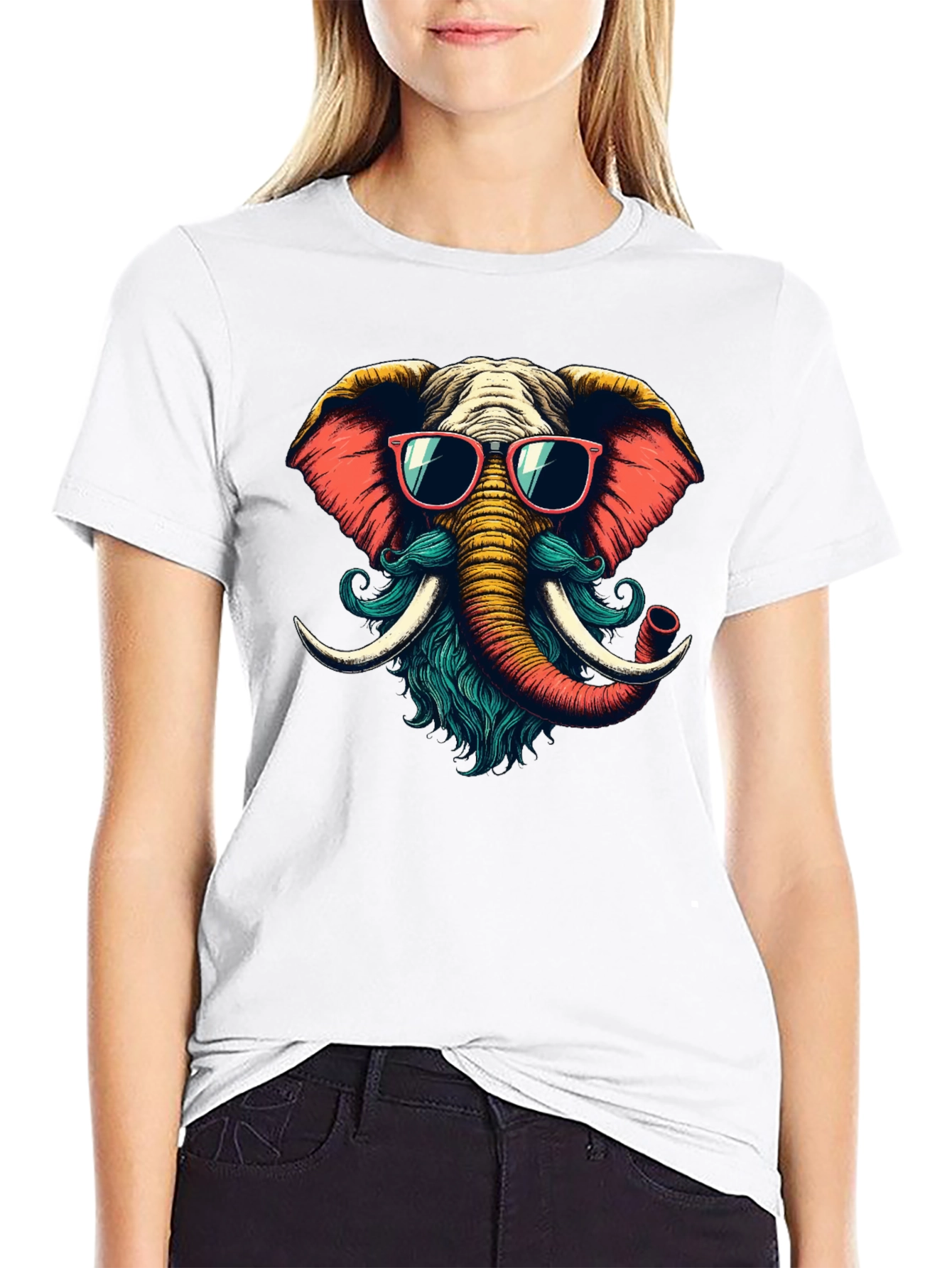 Cool Elephant Graphic Tee - Black