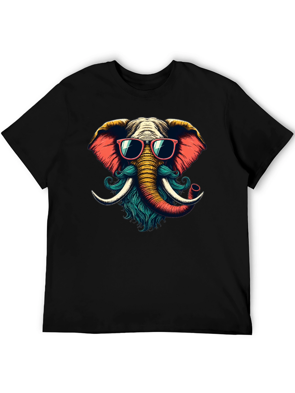 Cool Elephant Graphic Tee - Black