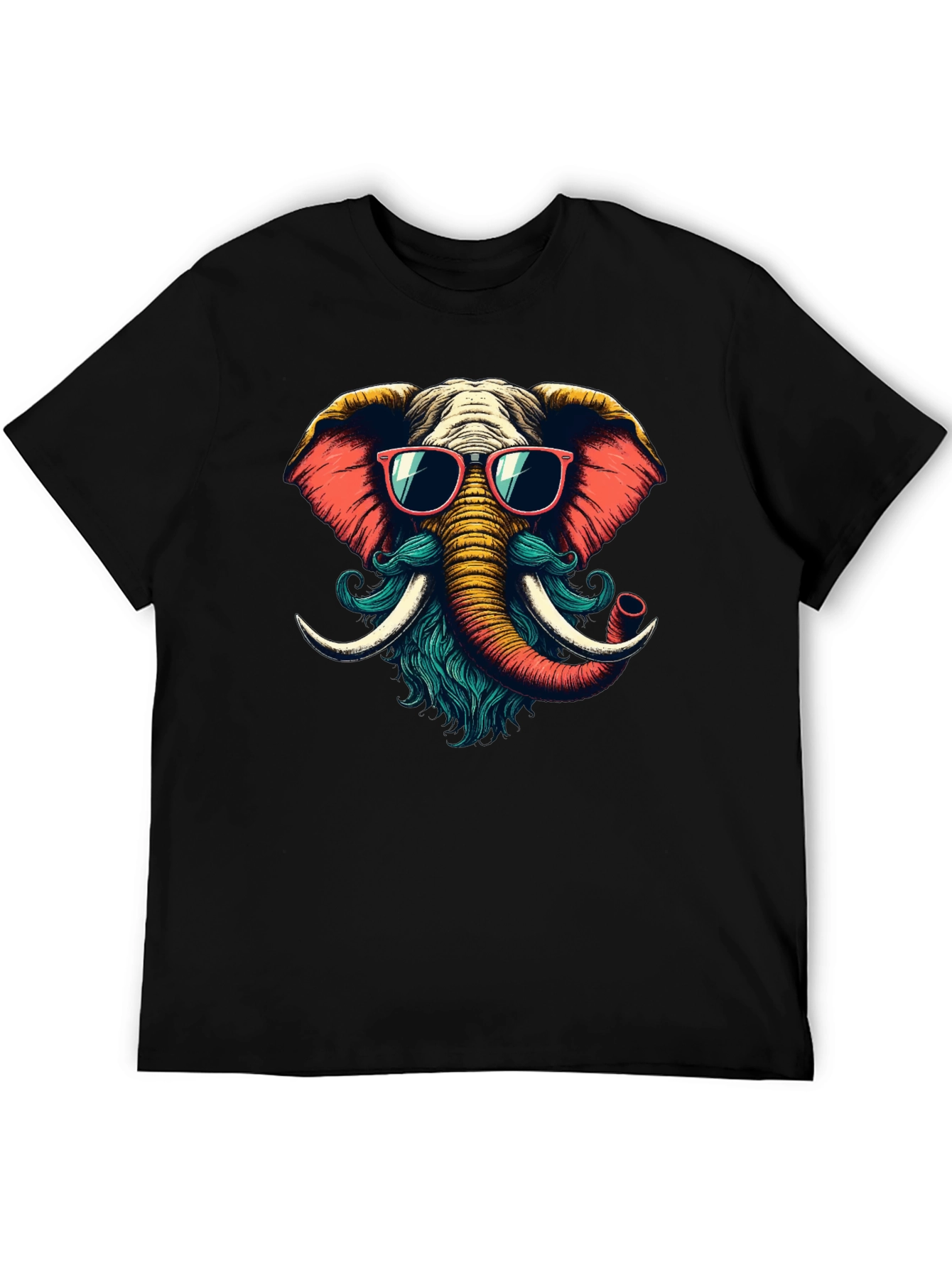 Cool Elephant Graphic Tee - Black