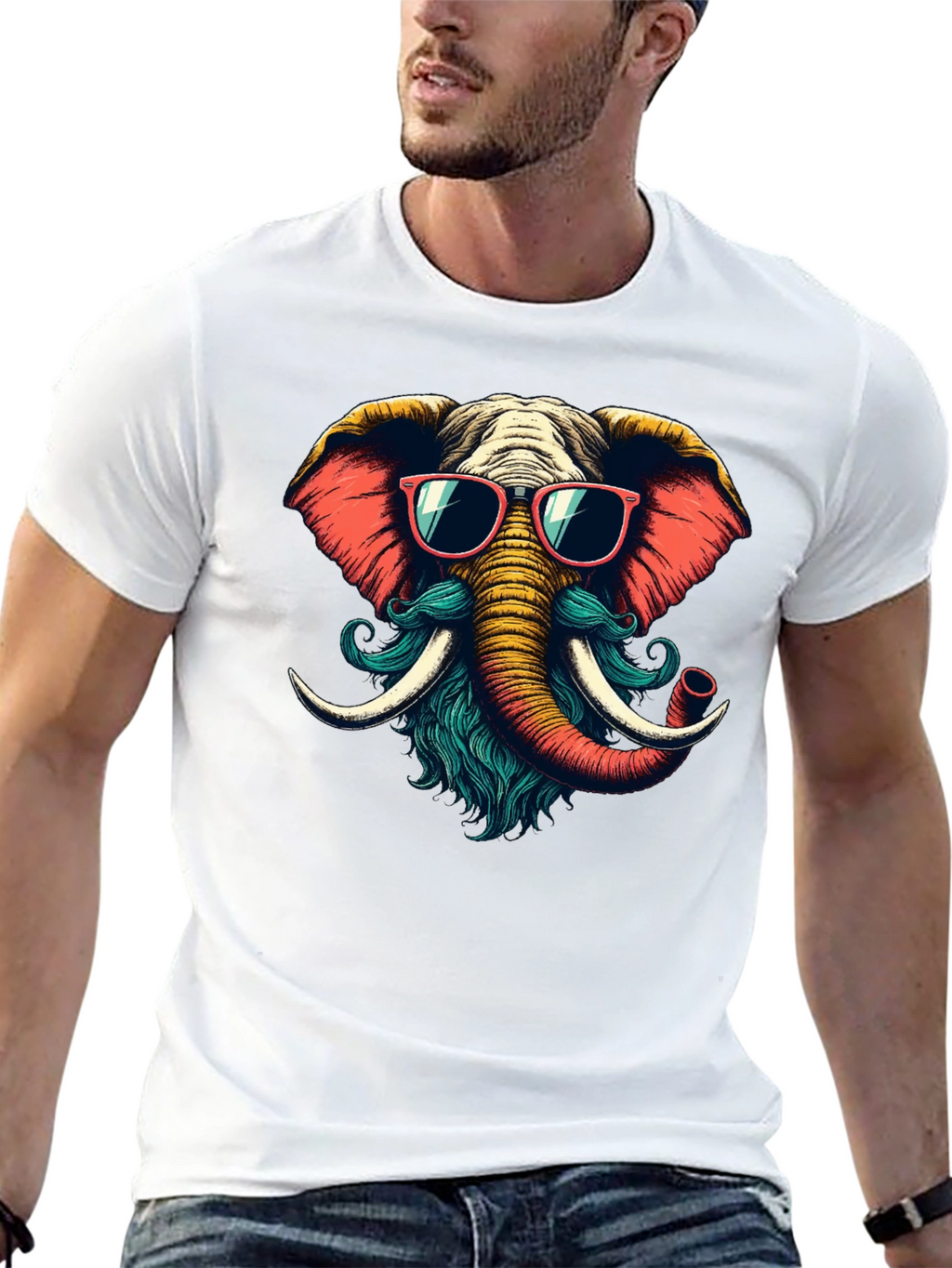 Cool Elephant Graphic Tee - Black