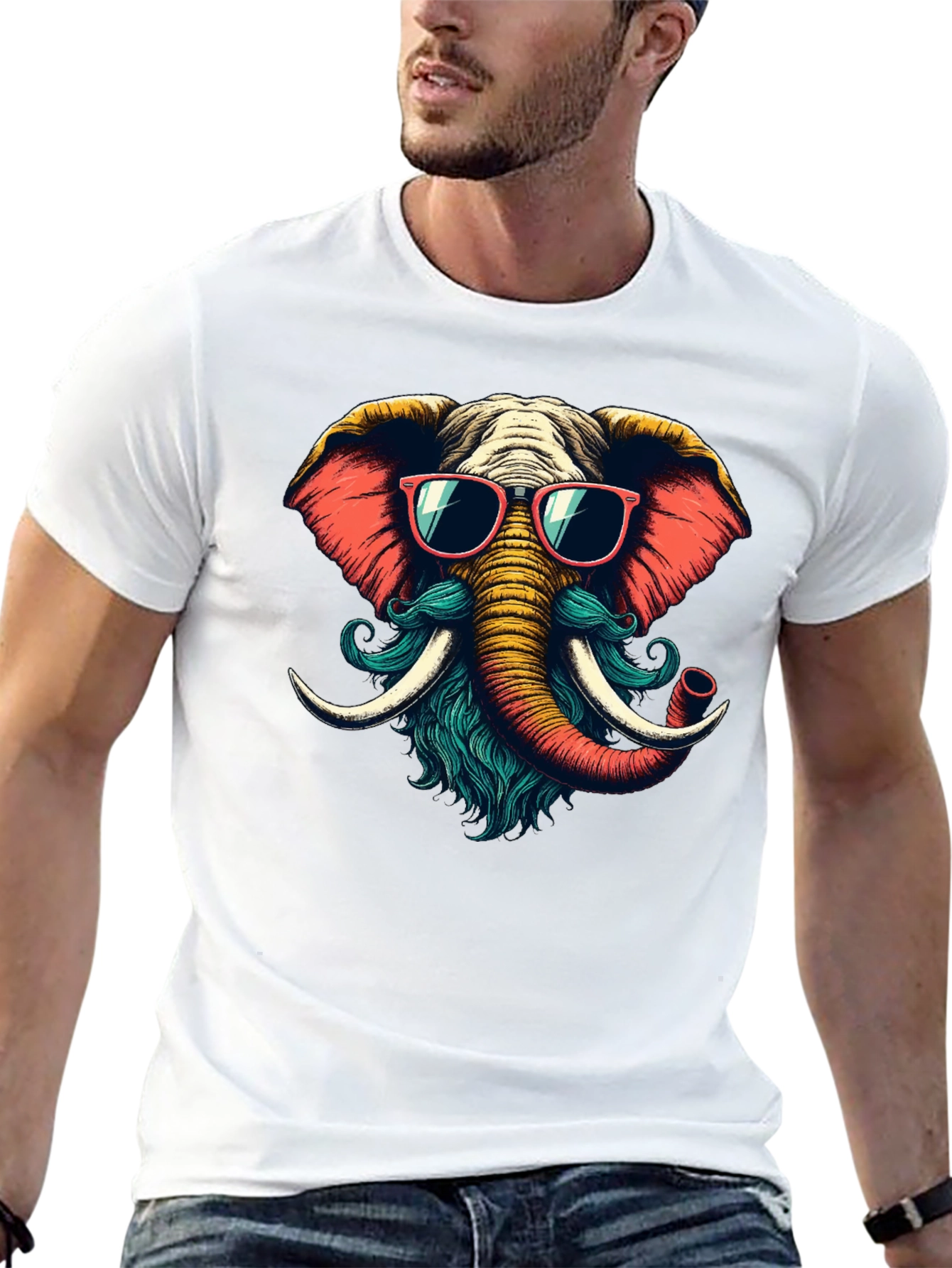 Cool Elephant Graphic Tee - Black