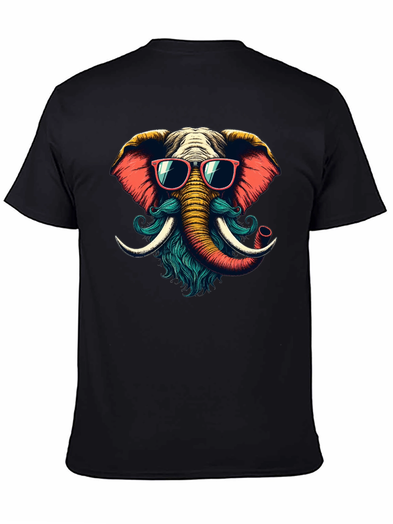 Cool Elephant Graphic Tee - Black