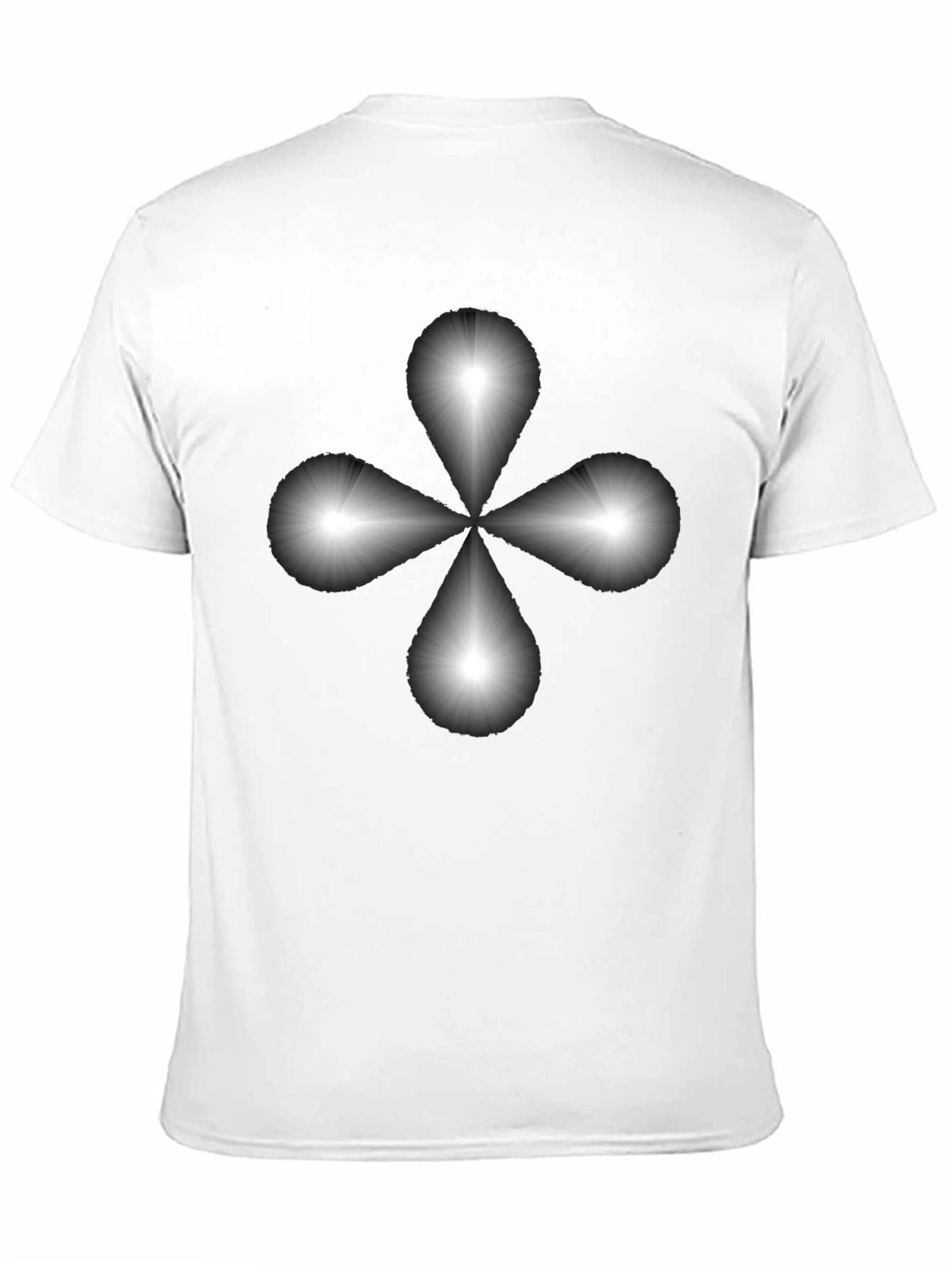 Abstract Floral Design Black T-Shirt